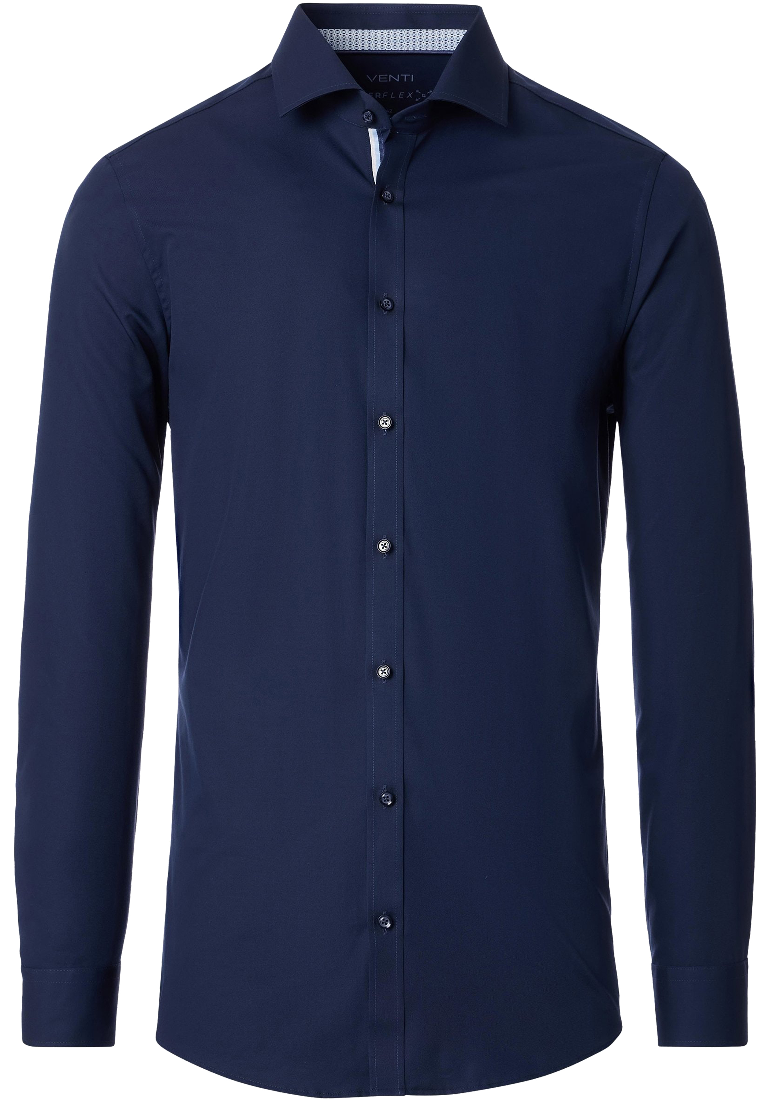 VENTI body fit overhemd, twill, blauw