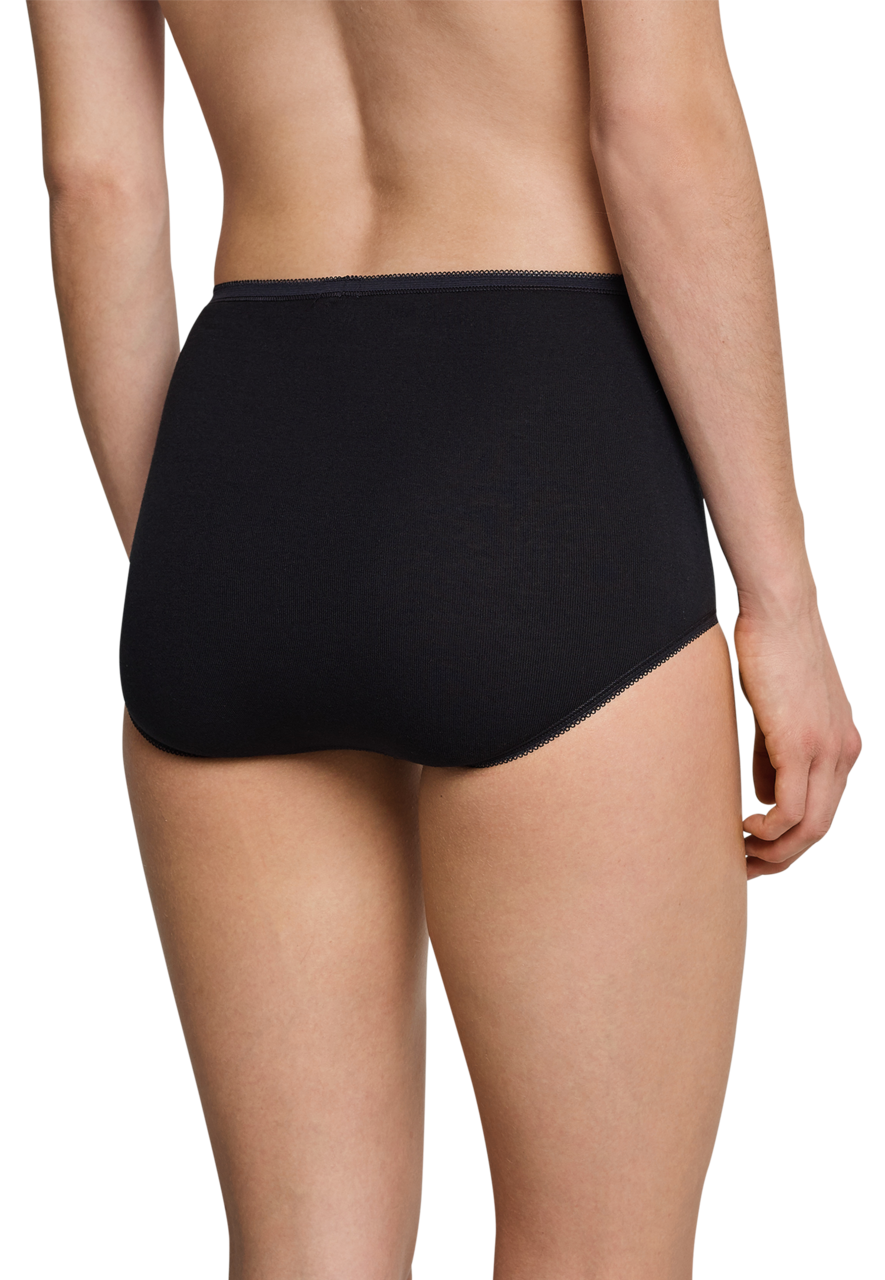 SCHIESSER Cotton Essentials slip (2-pack), dames maxislip zwart