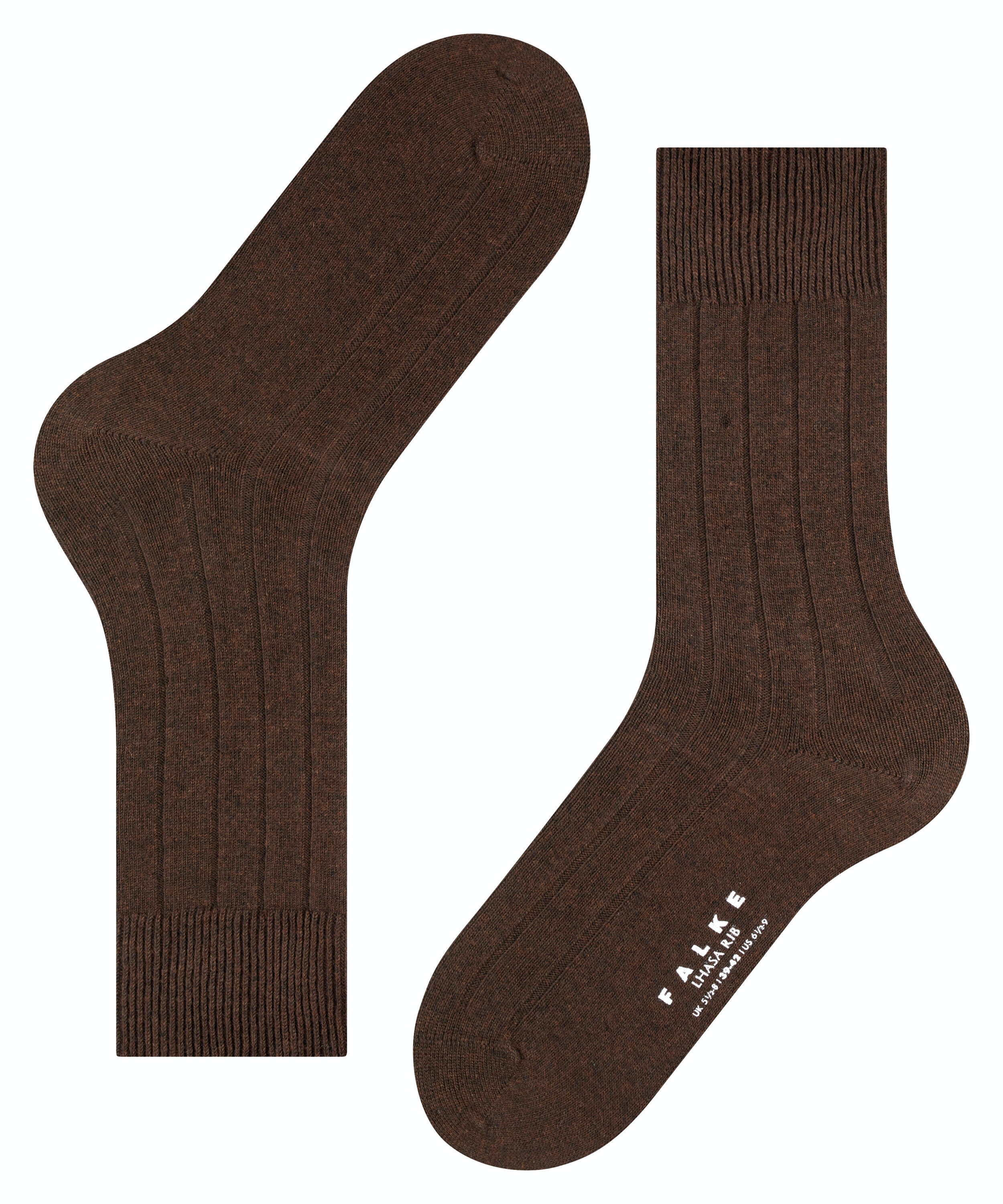 FALKE Lhasa Rib herensokken, bruin (brown)