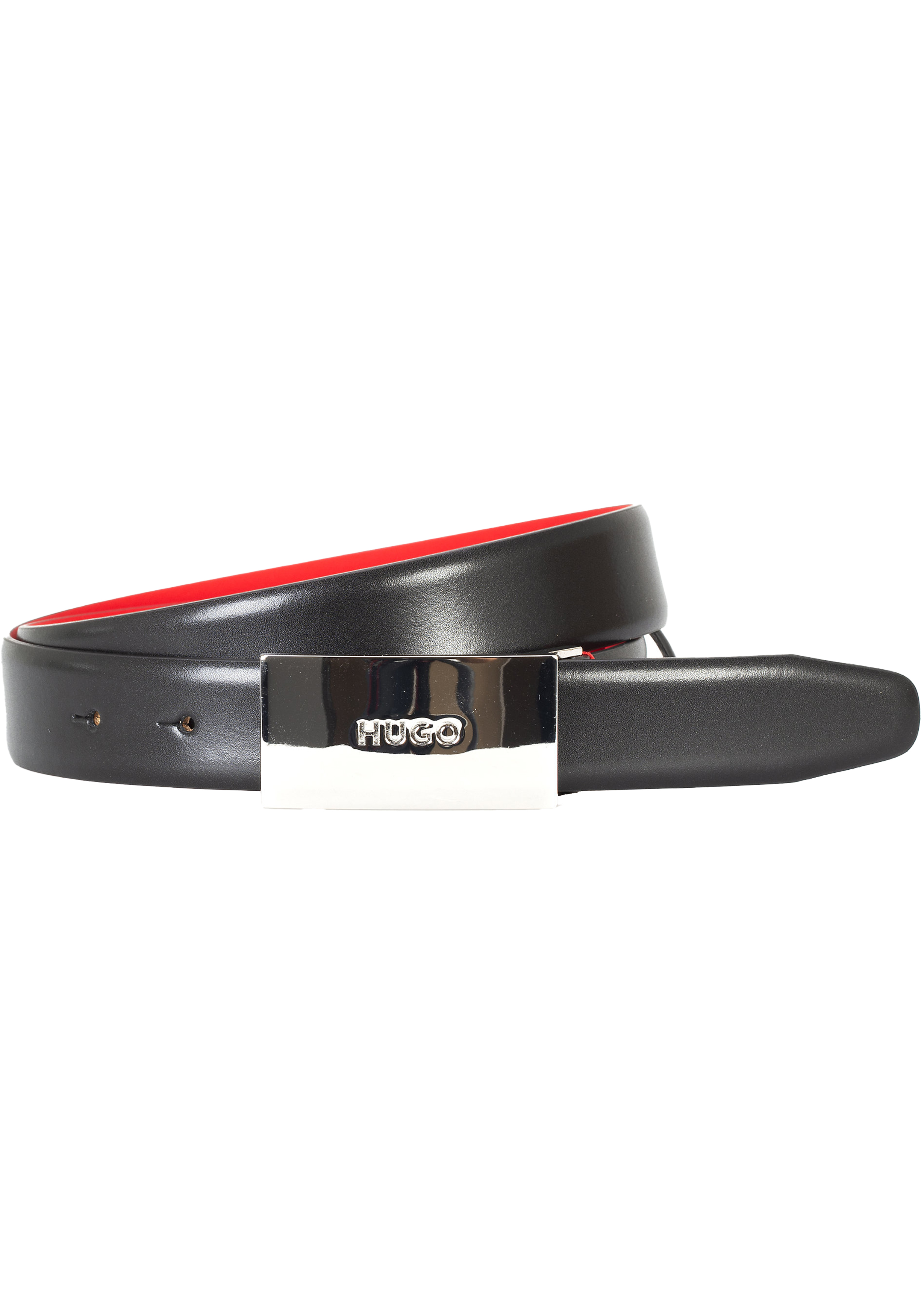 HUGO leren heren riem, zwart