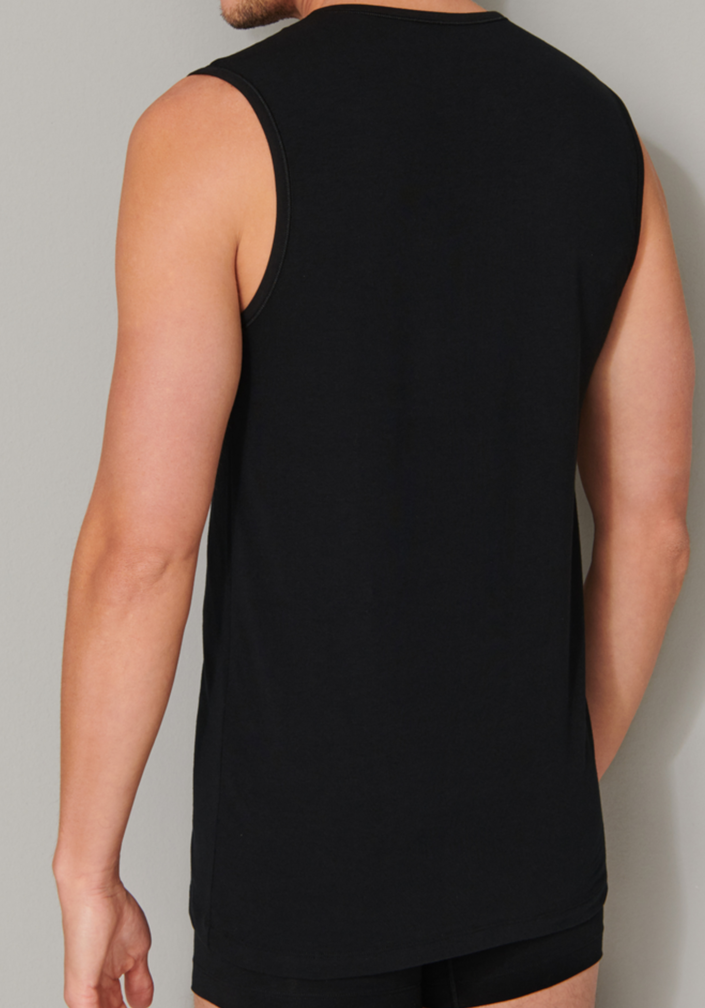 SCHIESSER 95/5 tanktops (2-pack), O-hals, zwart