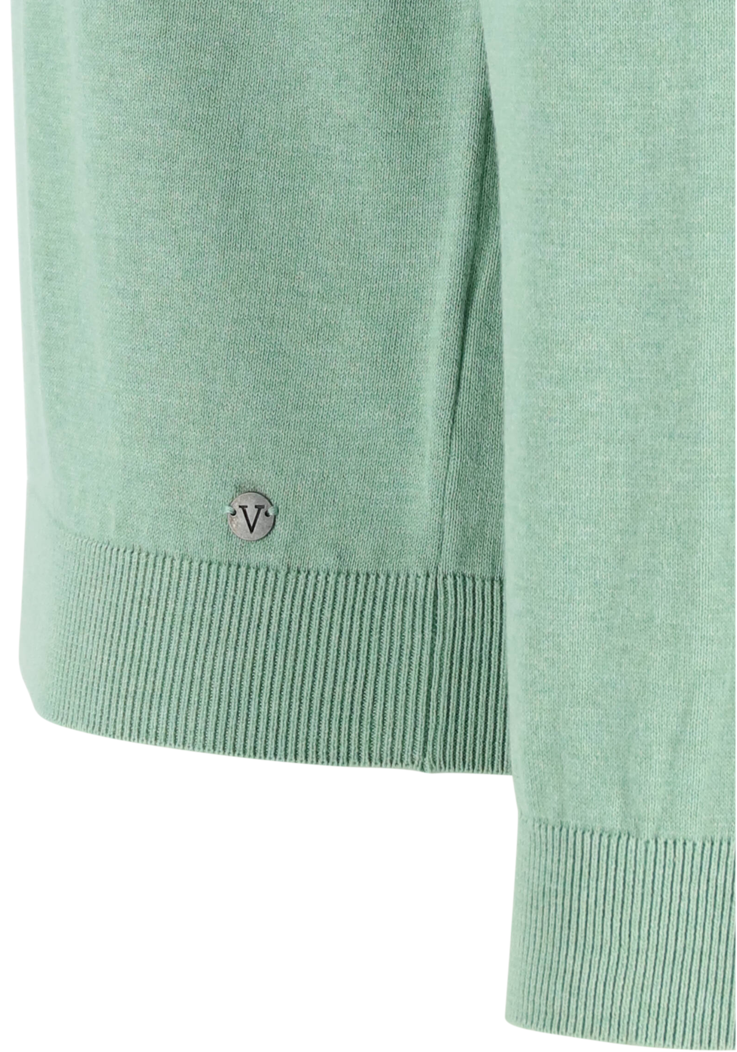 MARVELIS modern fit trui katoen, V-hals, messing groen