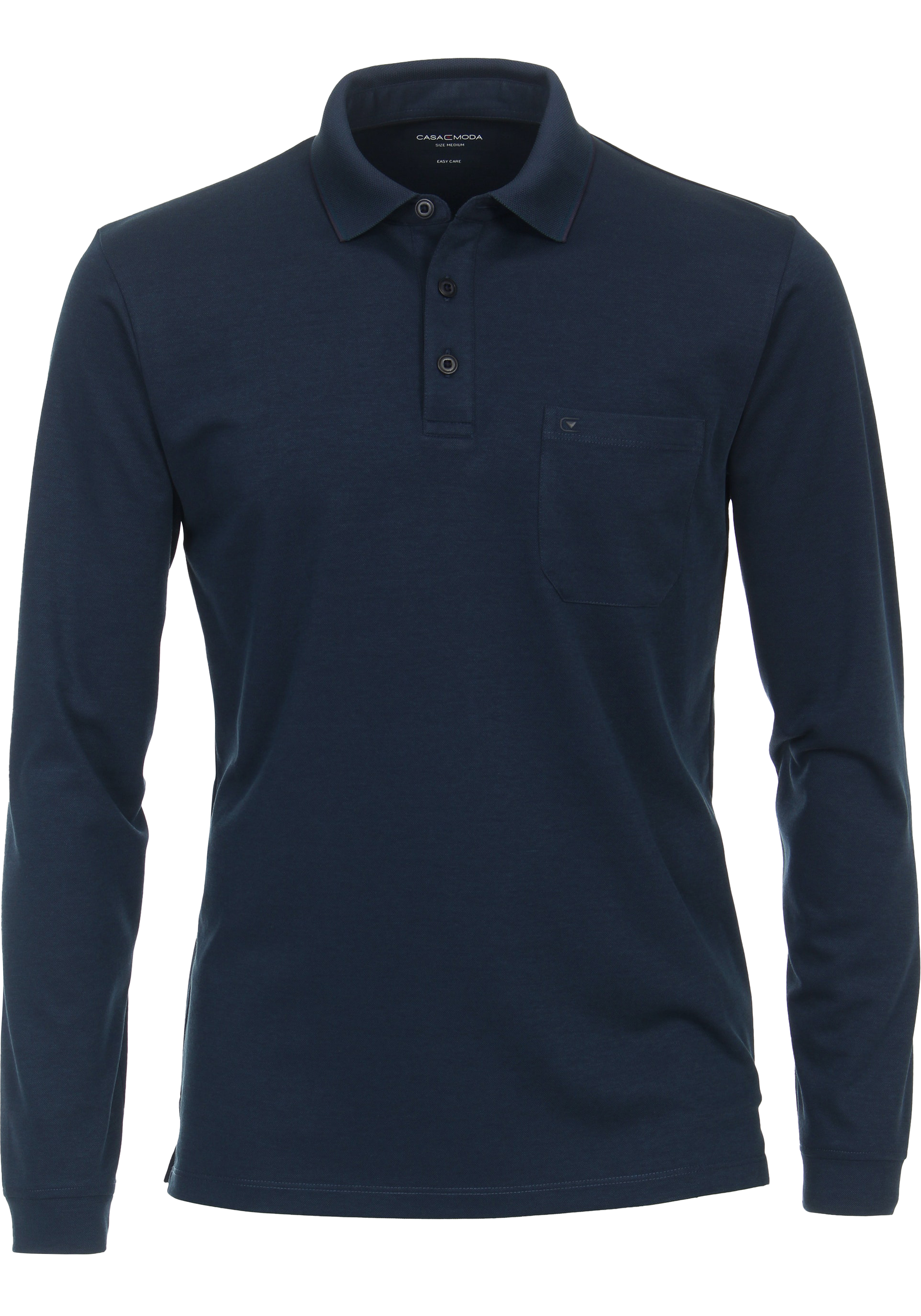 CASA MODA comfort fit polo lange mouw, blauw