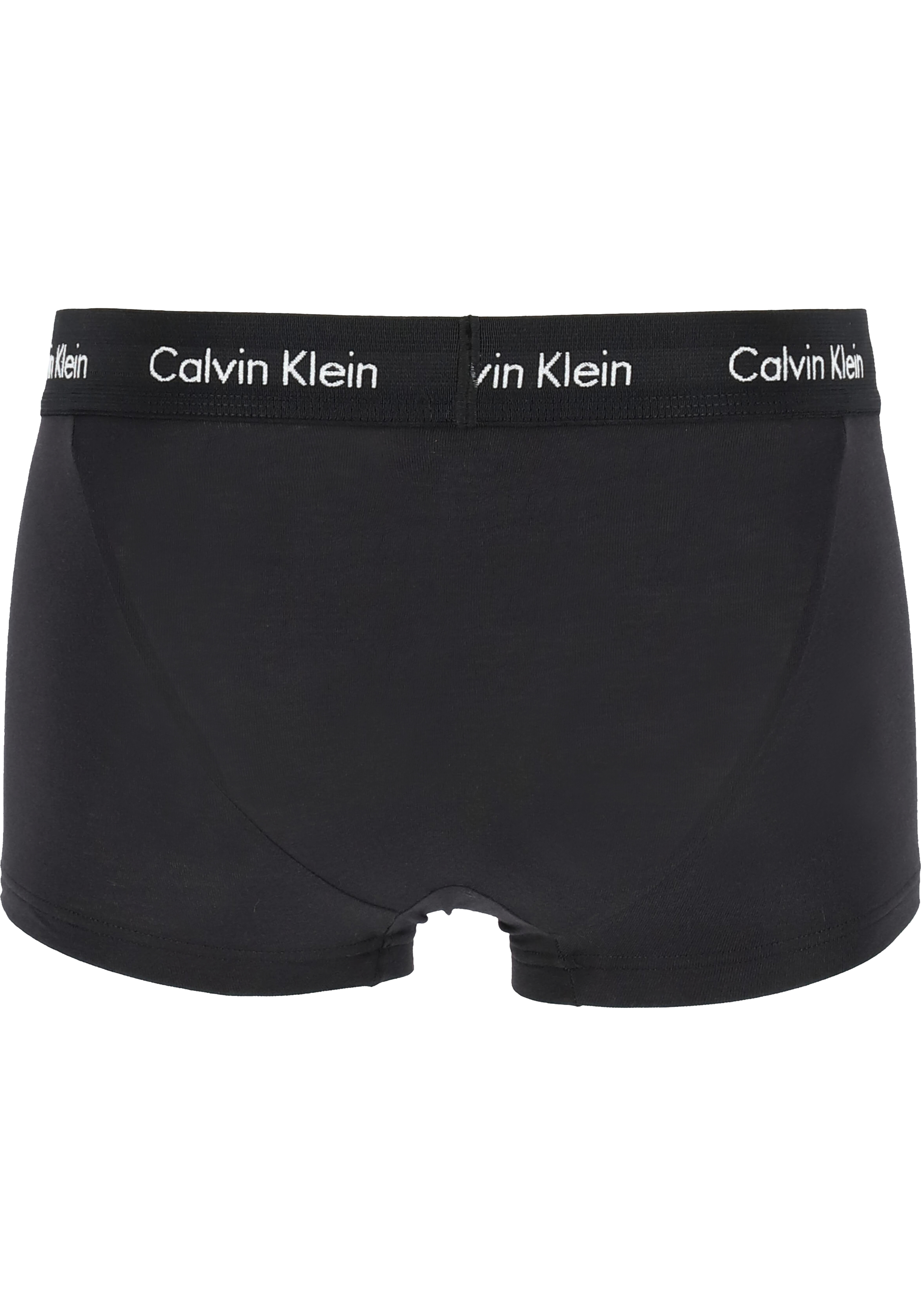 Calvin Klein low rise trunks (3-pack), lage heren boxers kort, zwart met zwarte tailleband