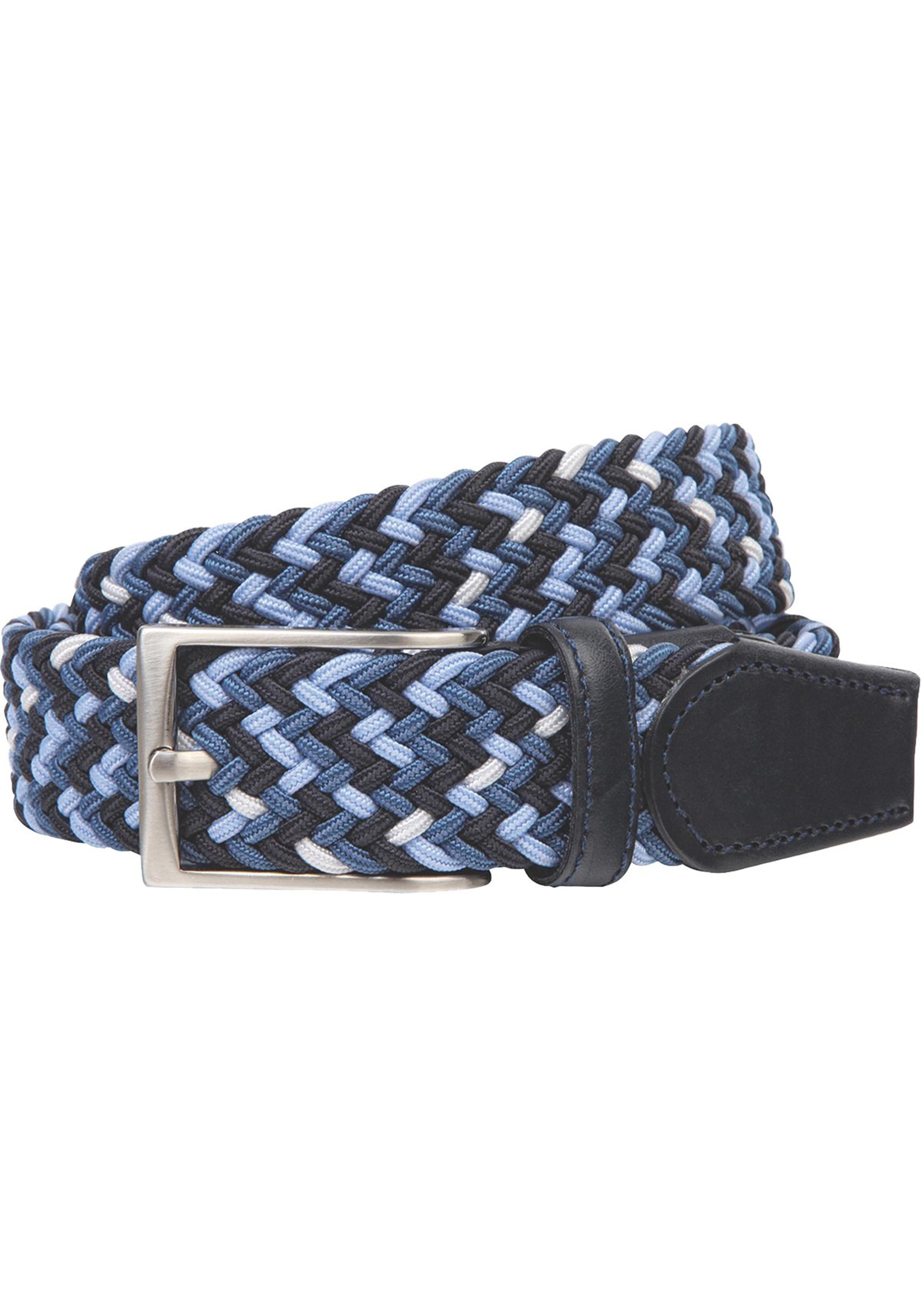 LINDENMANN elastische heren riem, verschillende tinten blauw