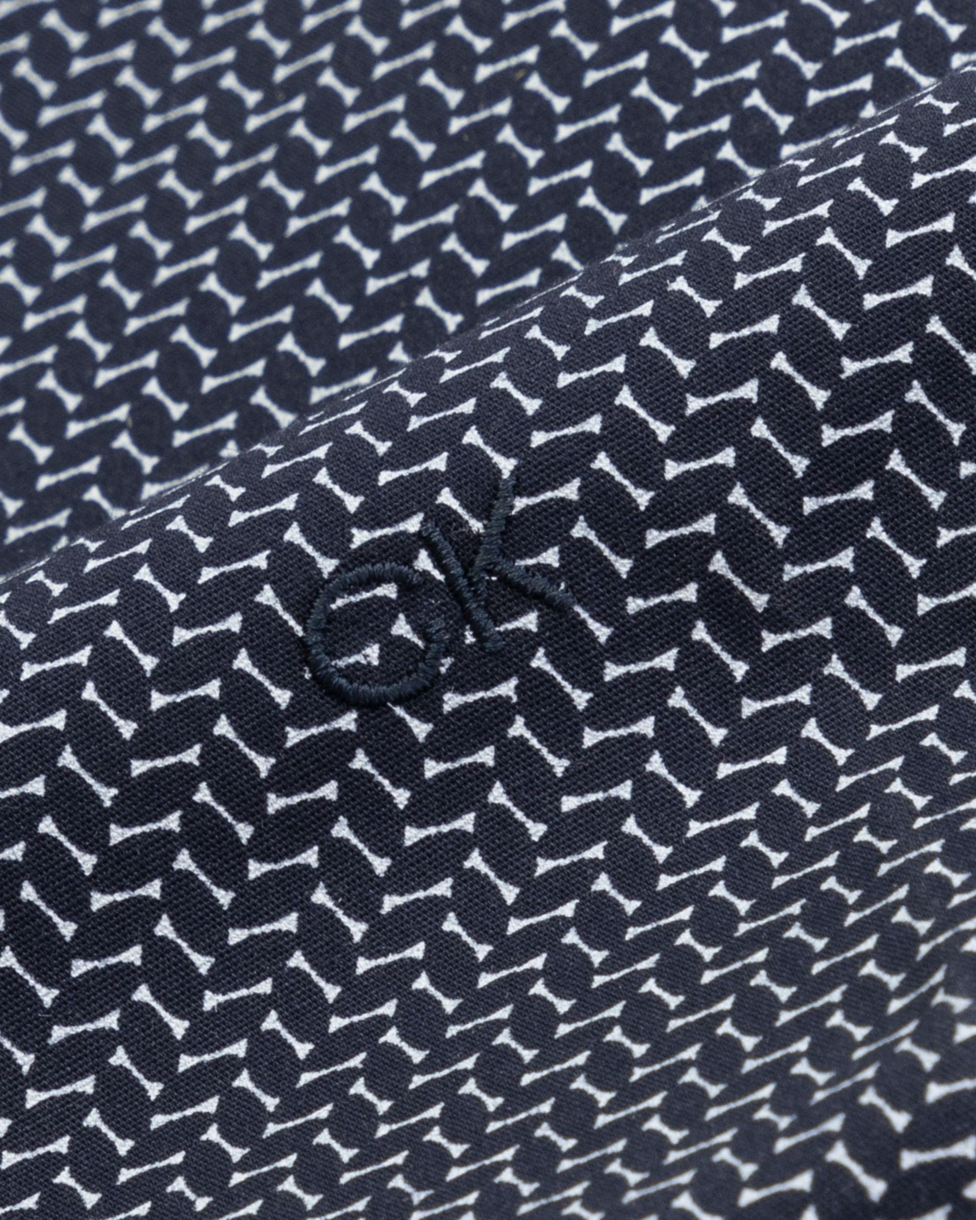 Calvin Klein slim fit overhemd, Geometric Print Slim Shirt, blauw met wit dessin