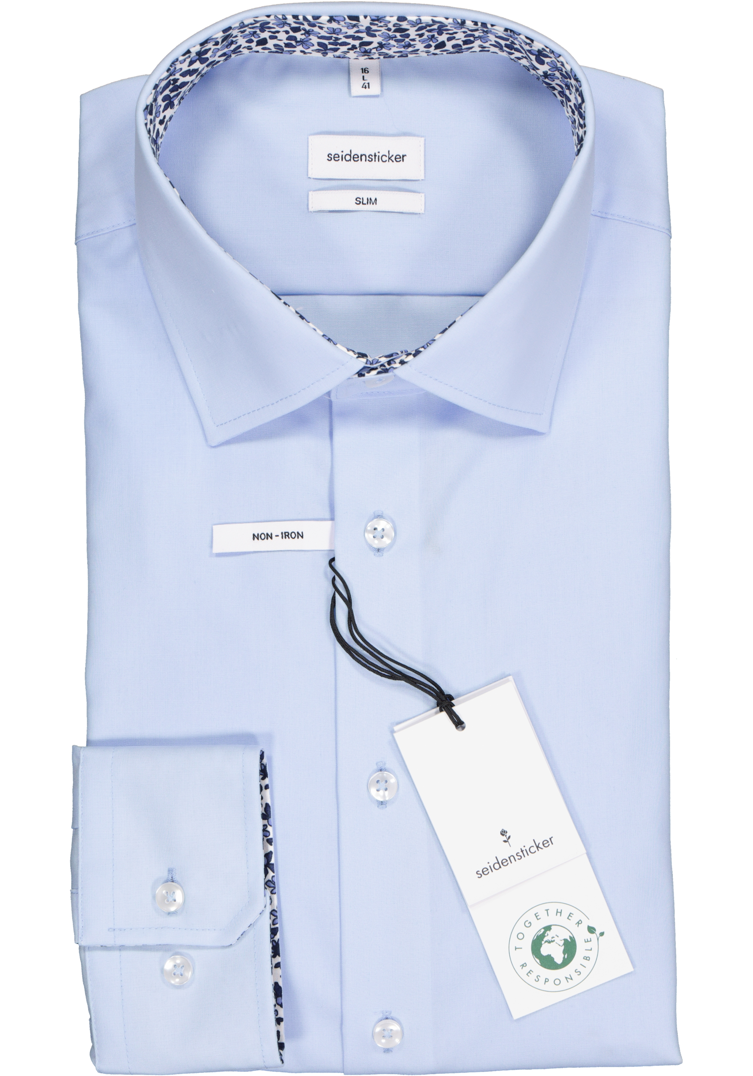 Seidensticker slim fit overhemd, lichtblauw (contrast)  