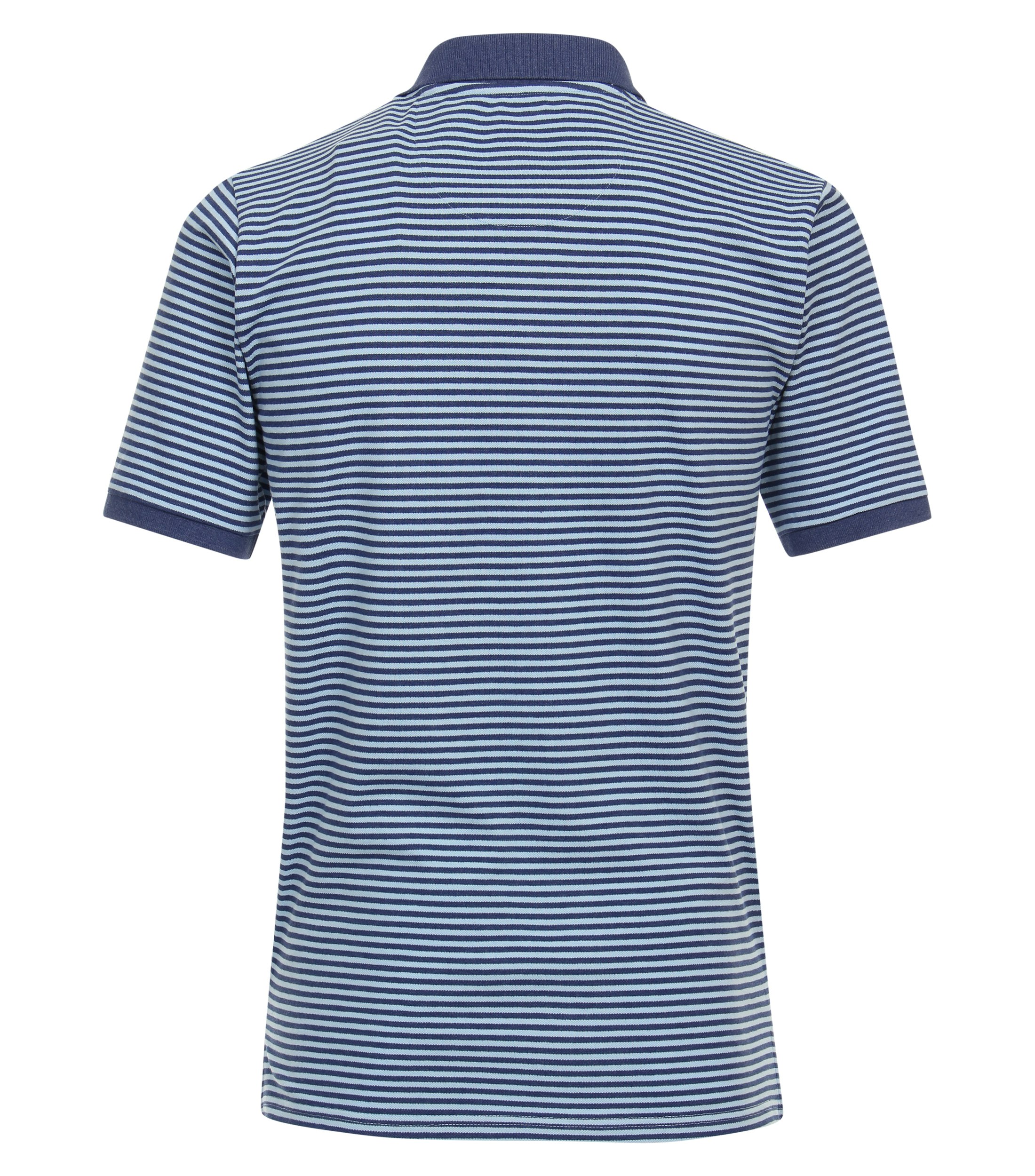 Redmond regular fit heren polo, pique, blauw gestreept - 241420900-10