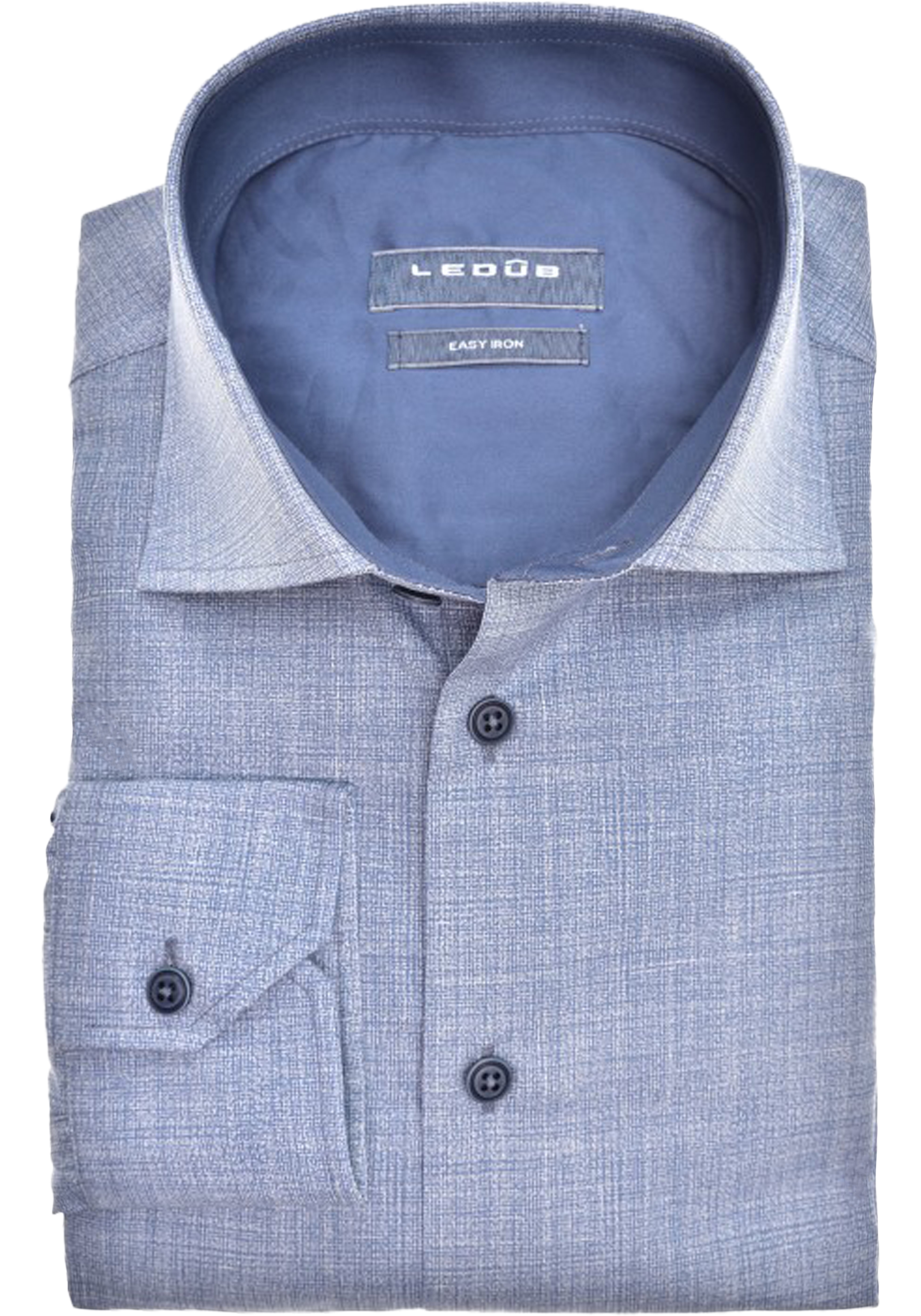 Ledub modern fit overhemd, middenblauw