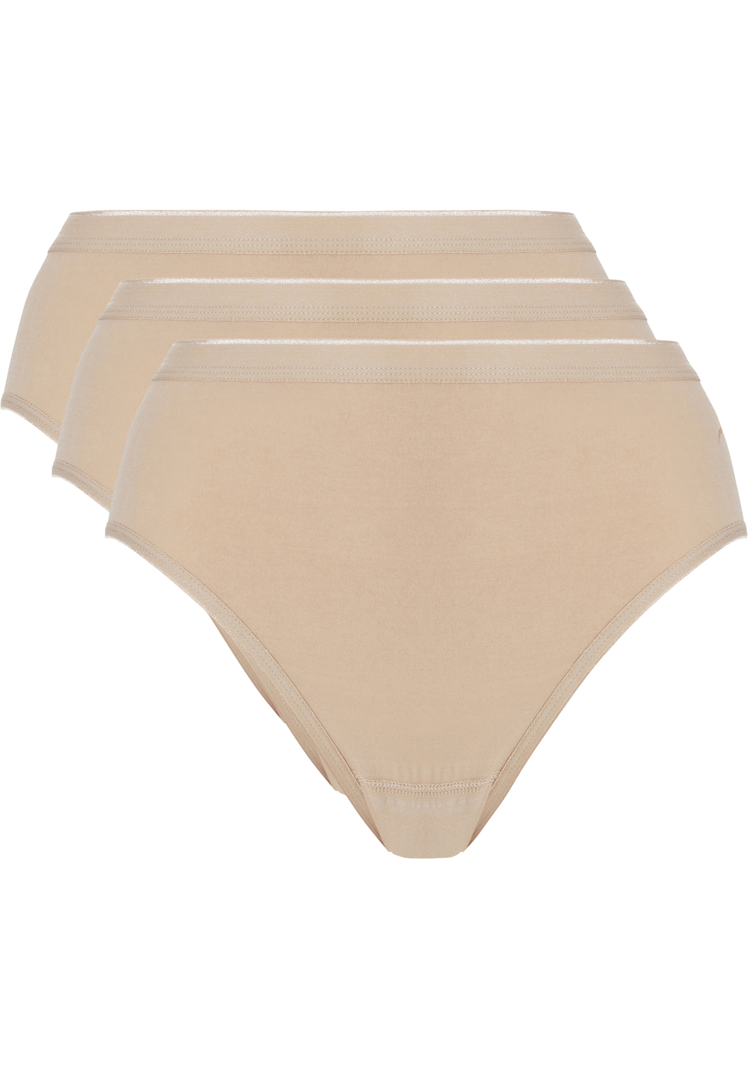 TEN CATE Basic women highleg (3-pack), dames slips middelhoge taille, huidskleur