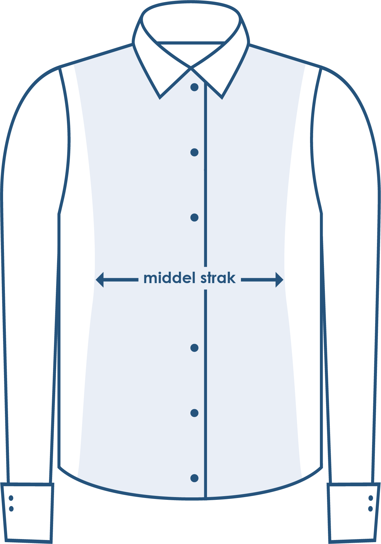 Pasvorm overhemd lange mouw middel strak getailleerd Pasvorm overhemd lange mouw middel strak getailleerd