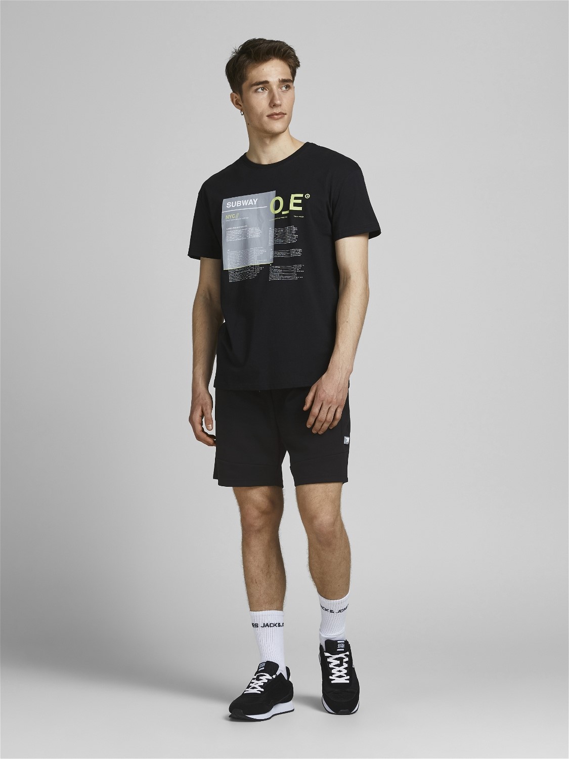 JACK & JONES Gordon Air Sweat Shorts regular fit, heren joggingbroek kort, zwart