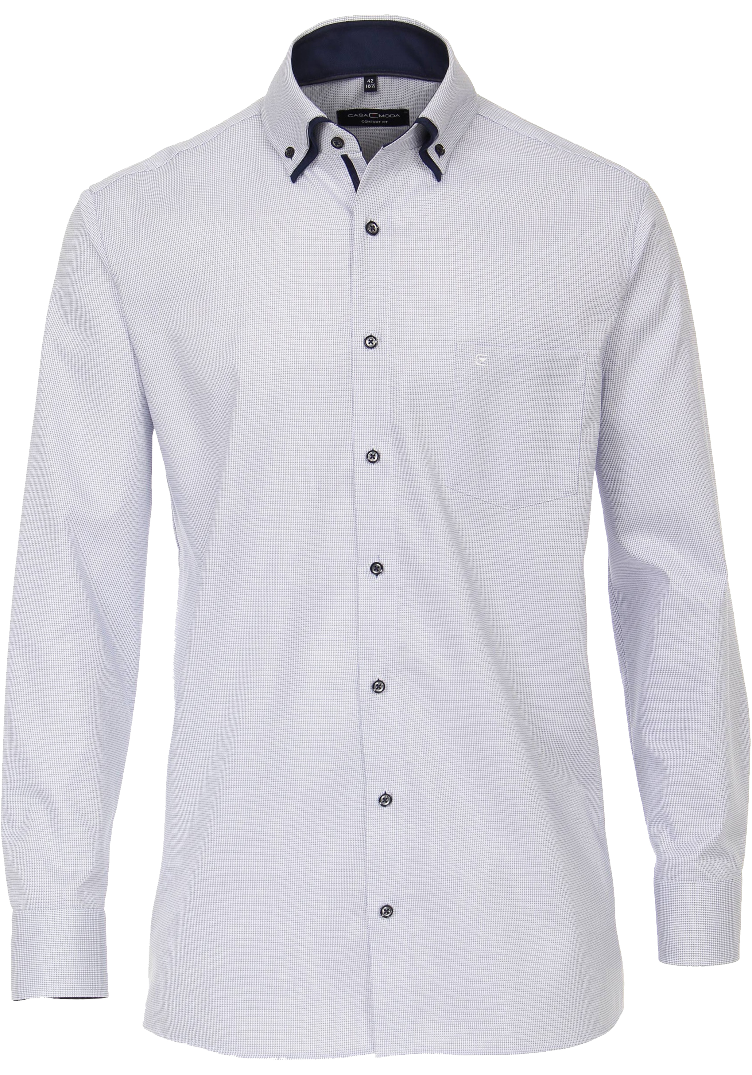 CASA MODA comfort fit overhemd, dobby, blauw