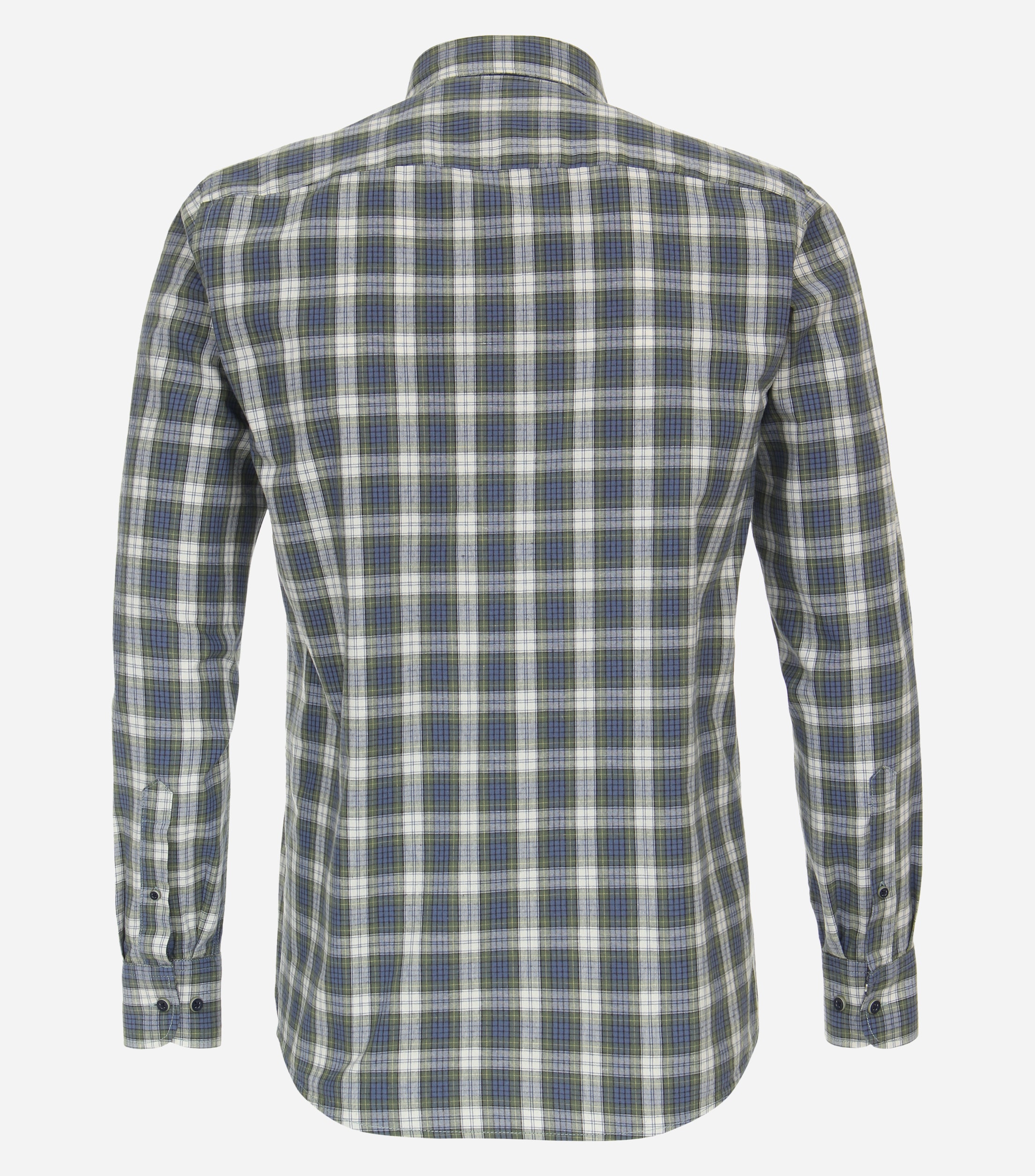 CASA MODA Sport casual fit overhemd, popeline, groen geruit