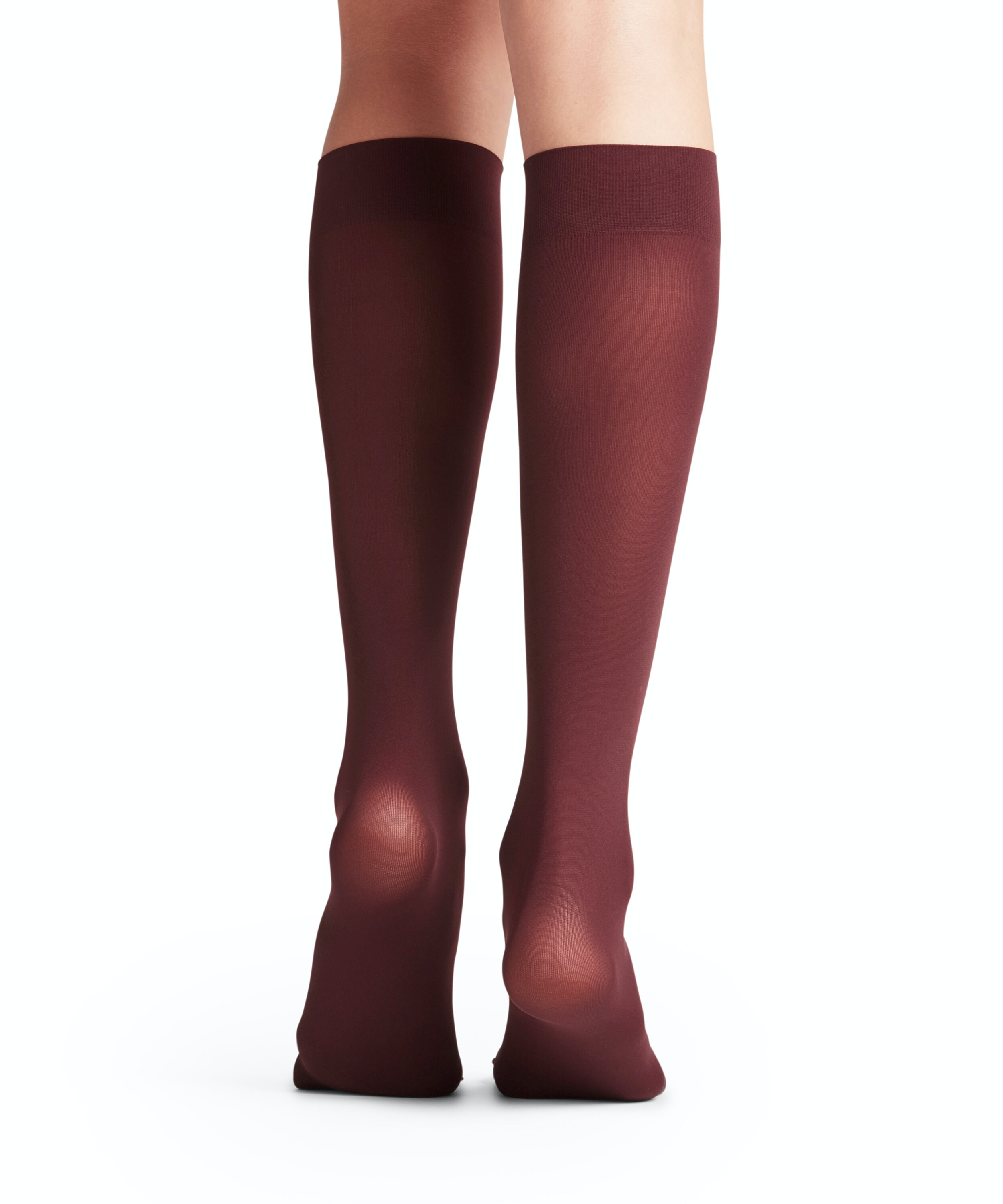 FALKE Pure Matt 50 DEN dames kniekousen, donkerrood (barolo)