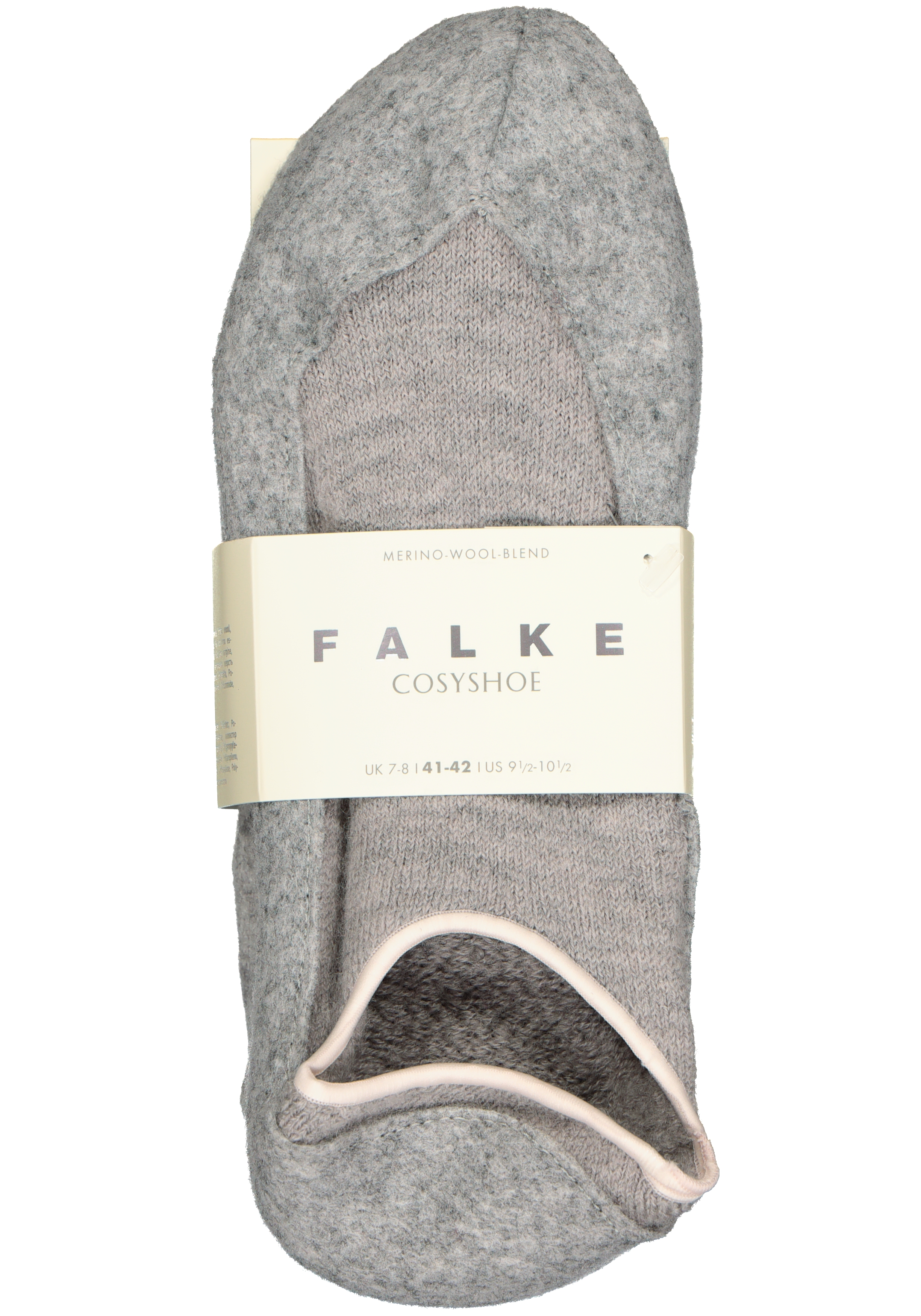 FALKE Cosyshoe dames huissokken, kort model, lichtgrijs (light grey)
