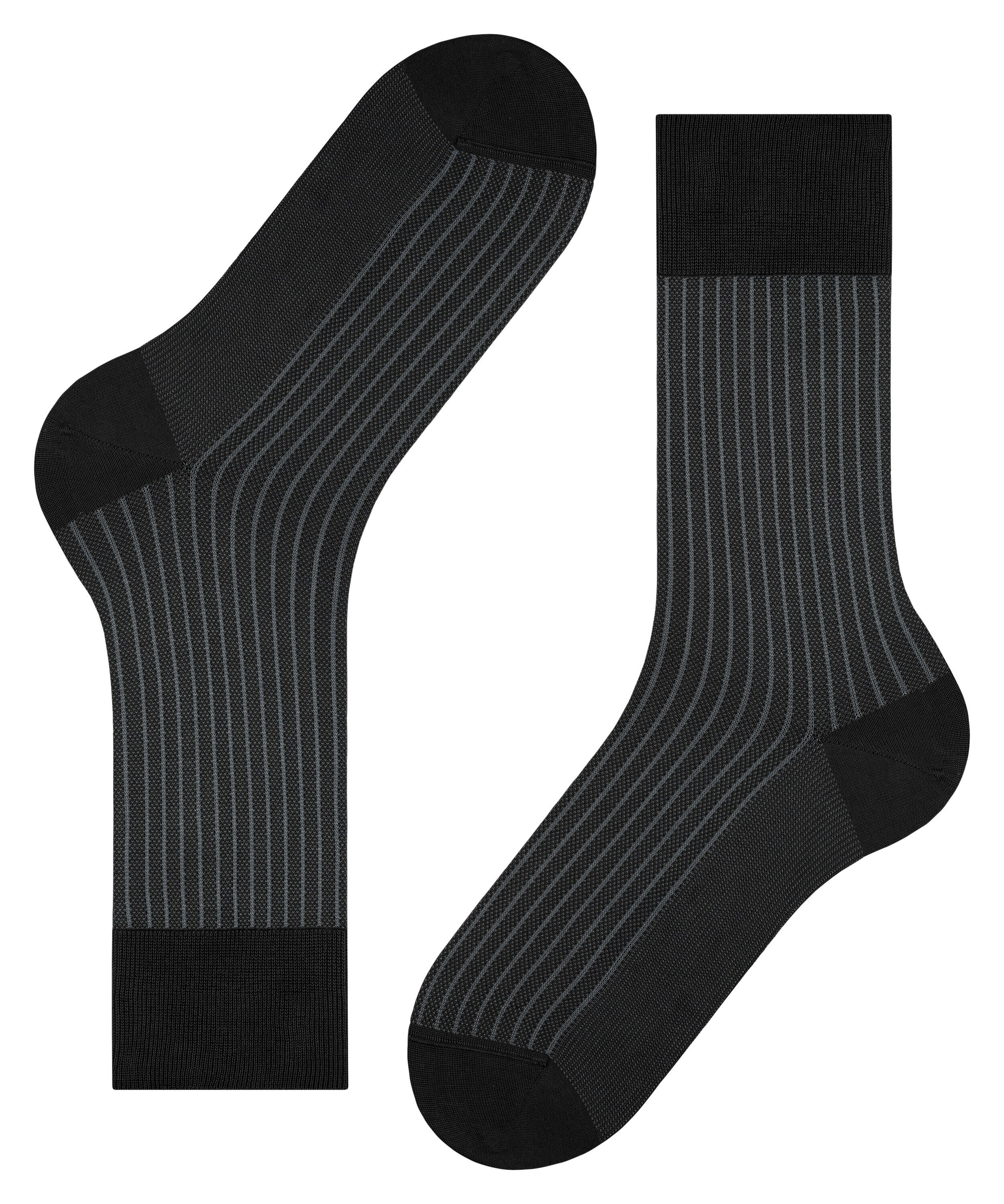 FALKE Oxford Stripe herensokken, zwart (black-mix)