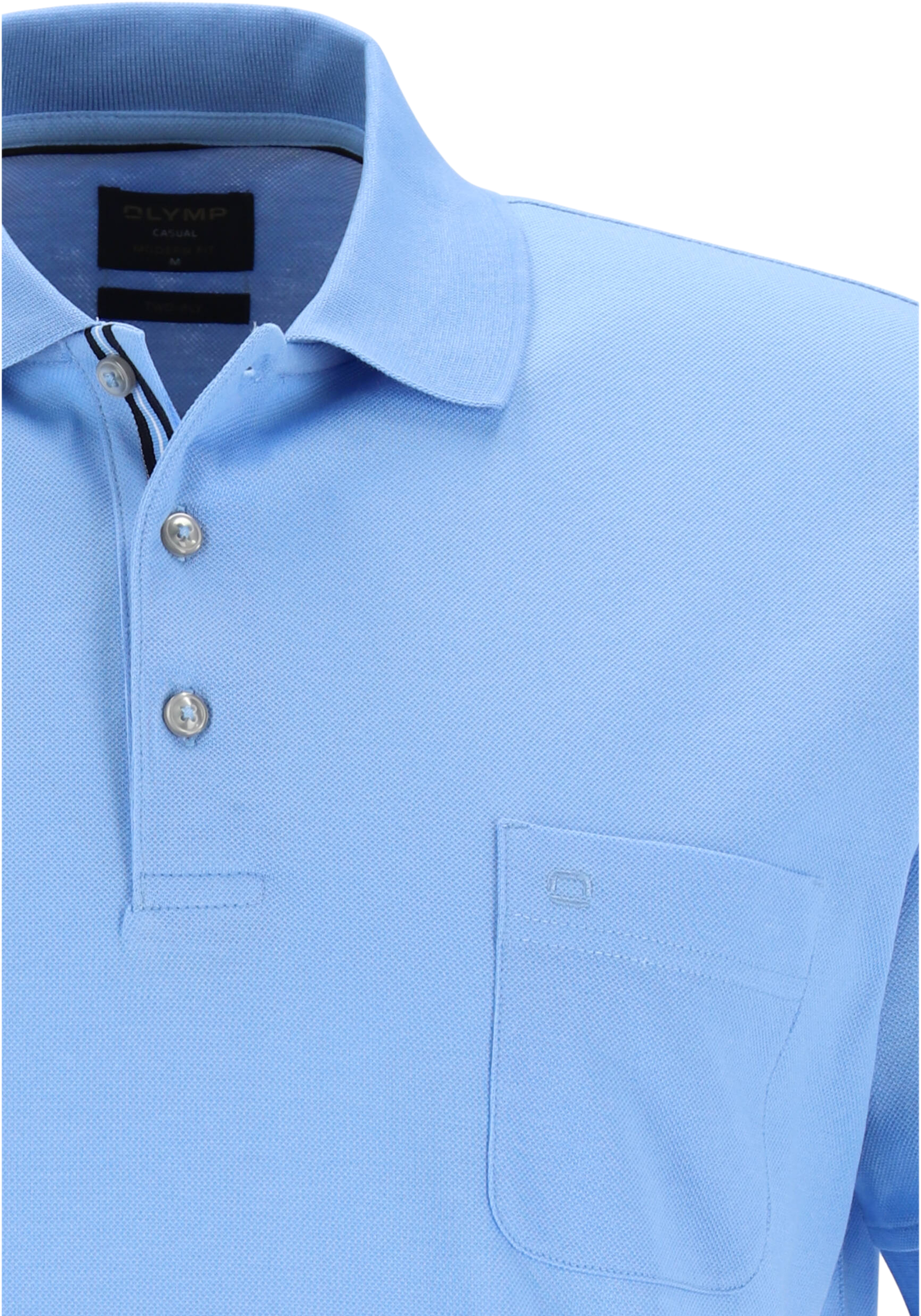 OLYMP Polo Classic, modern fit polo, lichtblauw