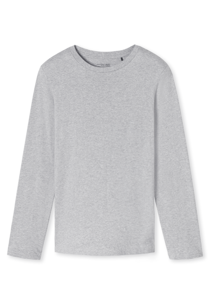 SCHIESSER Mix + Relax Shirt 1/1 arm, heren T-shirt lange mouw, grijsmelange