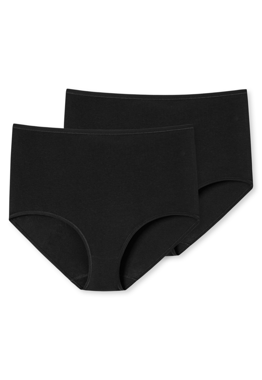 SCHIESSER 95/5 slip (2-pack), dames maxislips biologisch katoen zwart