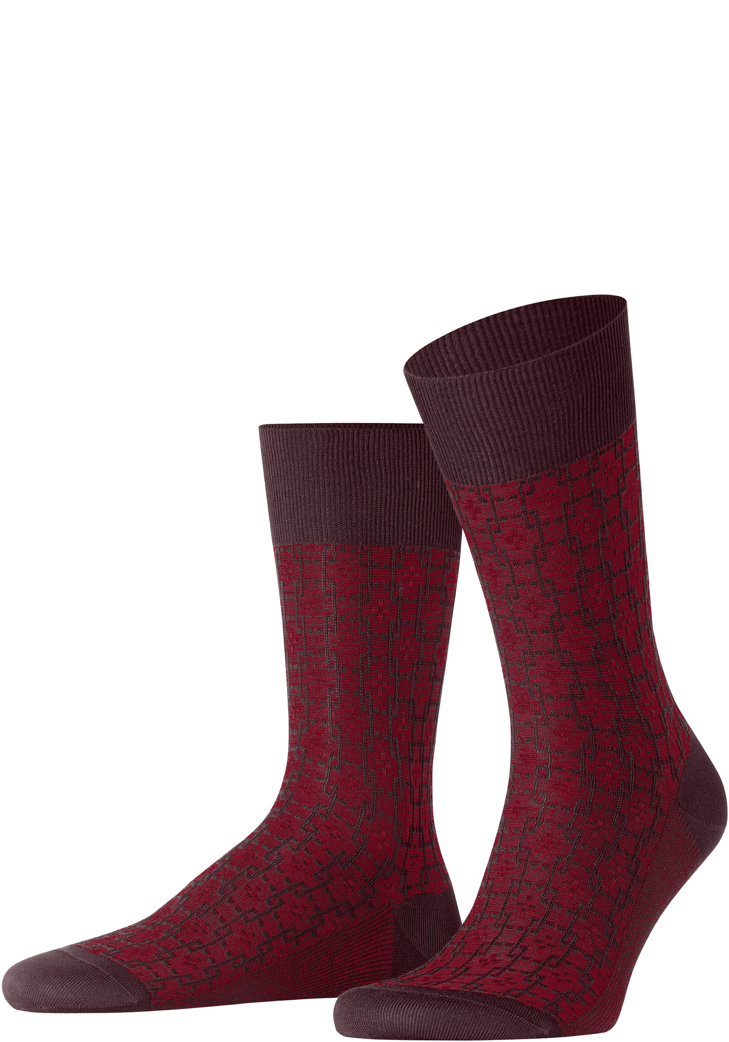 FALKE Artwork Tie herensokken, bordeaux rood (bordeaux)