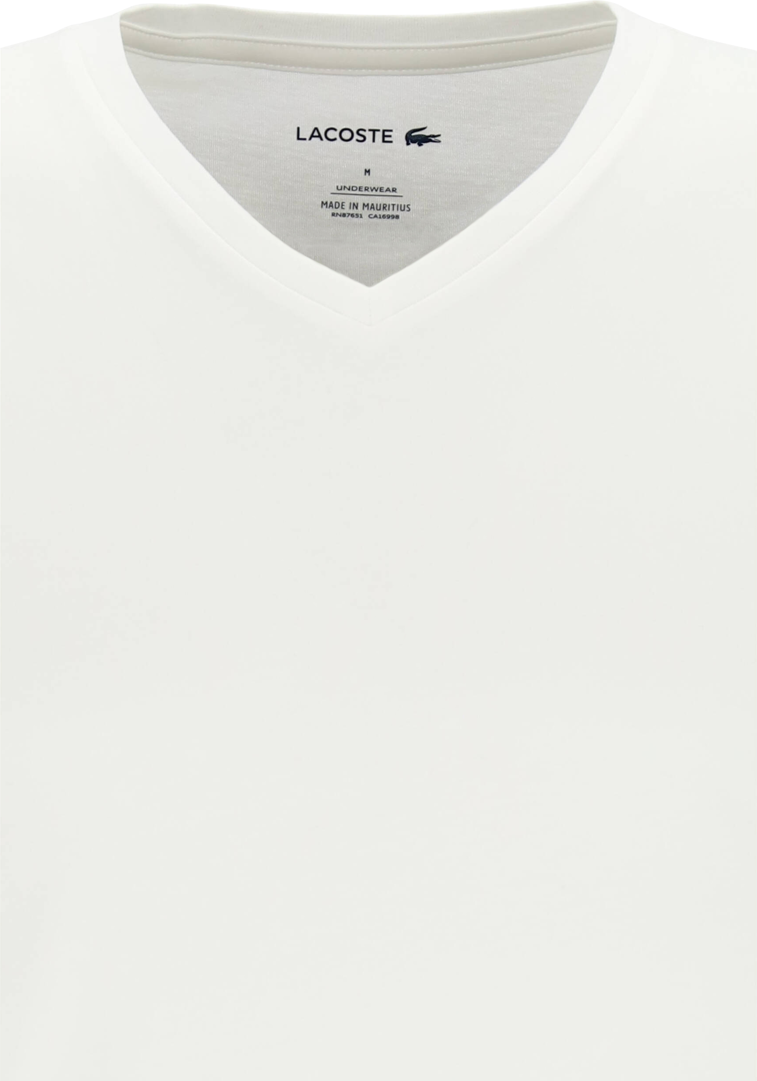 Lacoste T-shirts slim fit (3-pack), heren T-shirts V-hals, wit