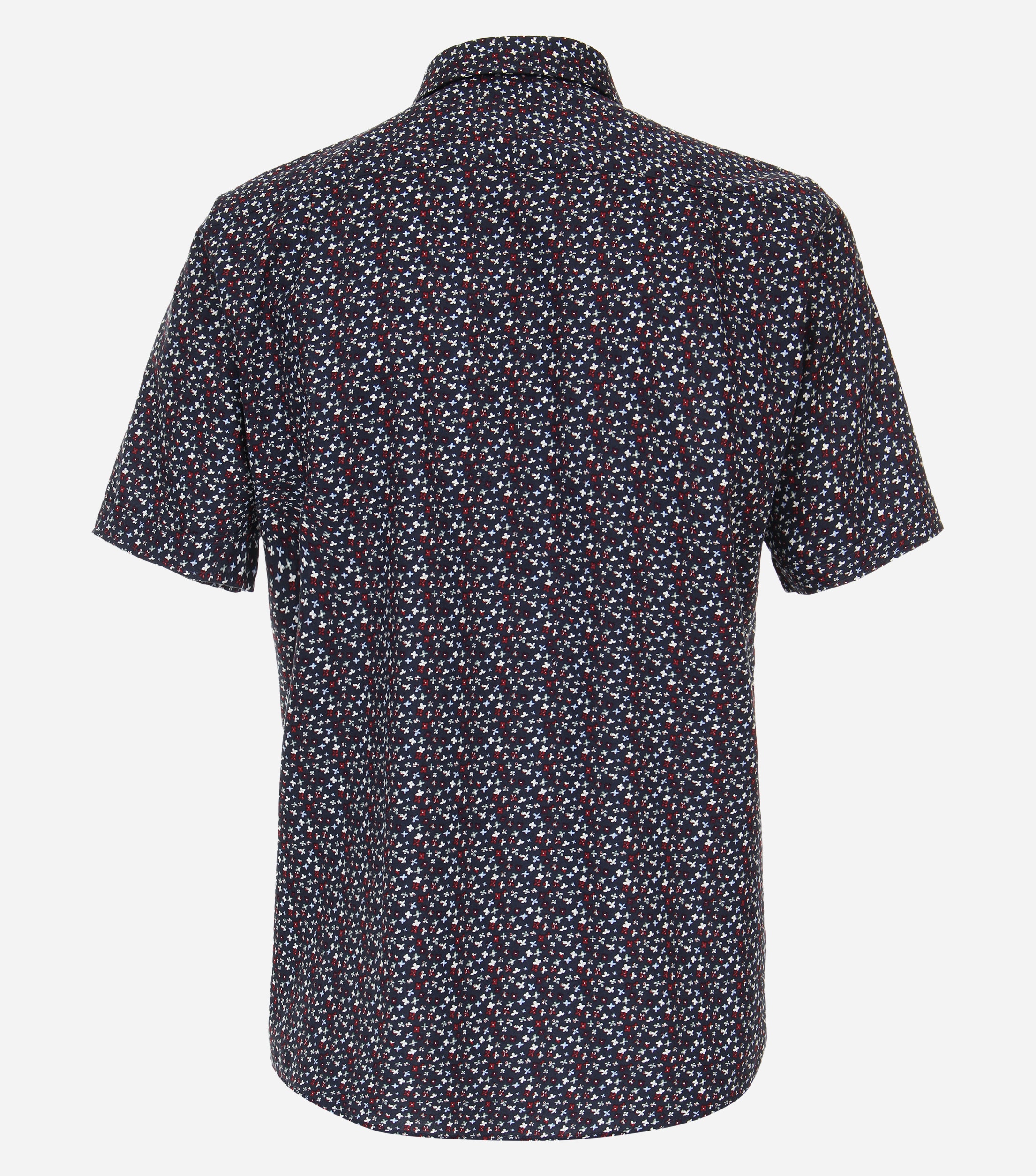 CASA MODA Sport comfort fit overhemd, korte mouw, popeline, blauw dessin