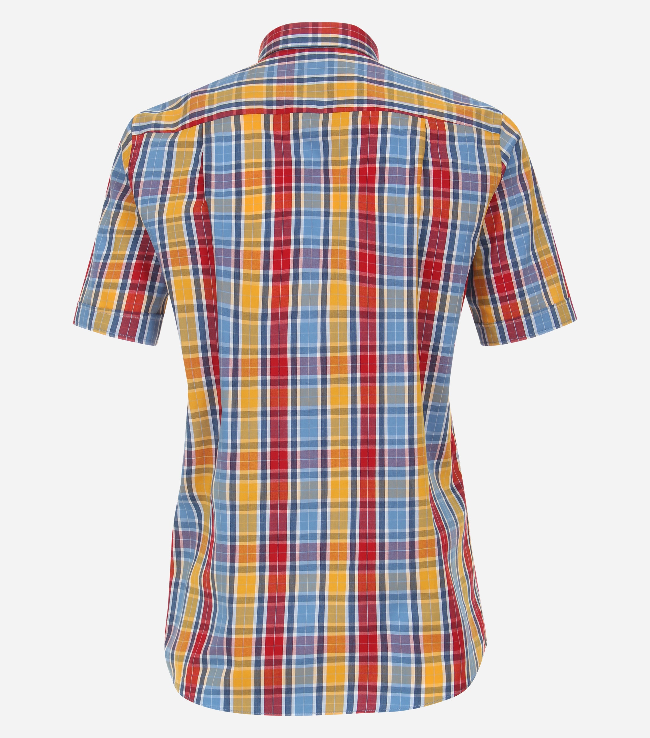 Redmond comfort fit overhemd, korte mouw, popeline, rood geruit
