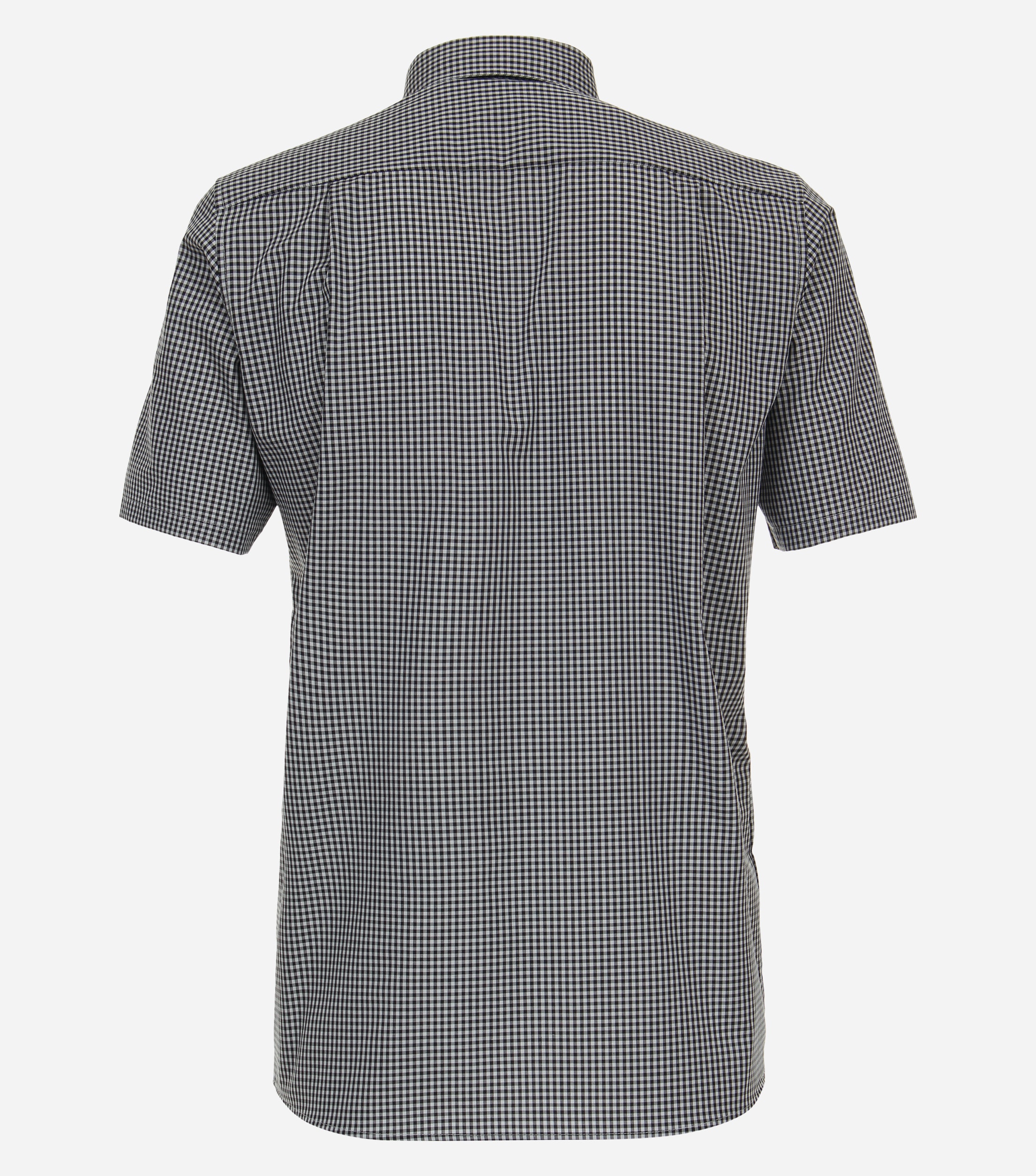 CASA MODA comfort fit overhemd, korte mouw, popeline, zwart met wit geruit