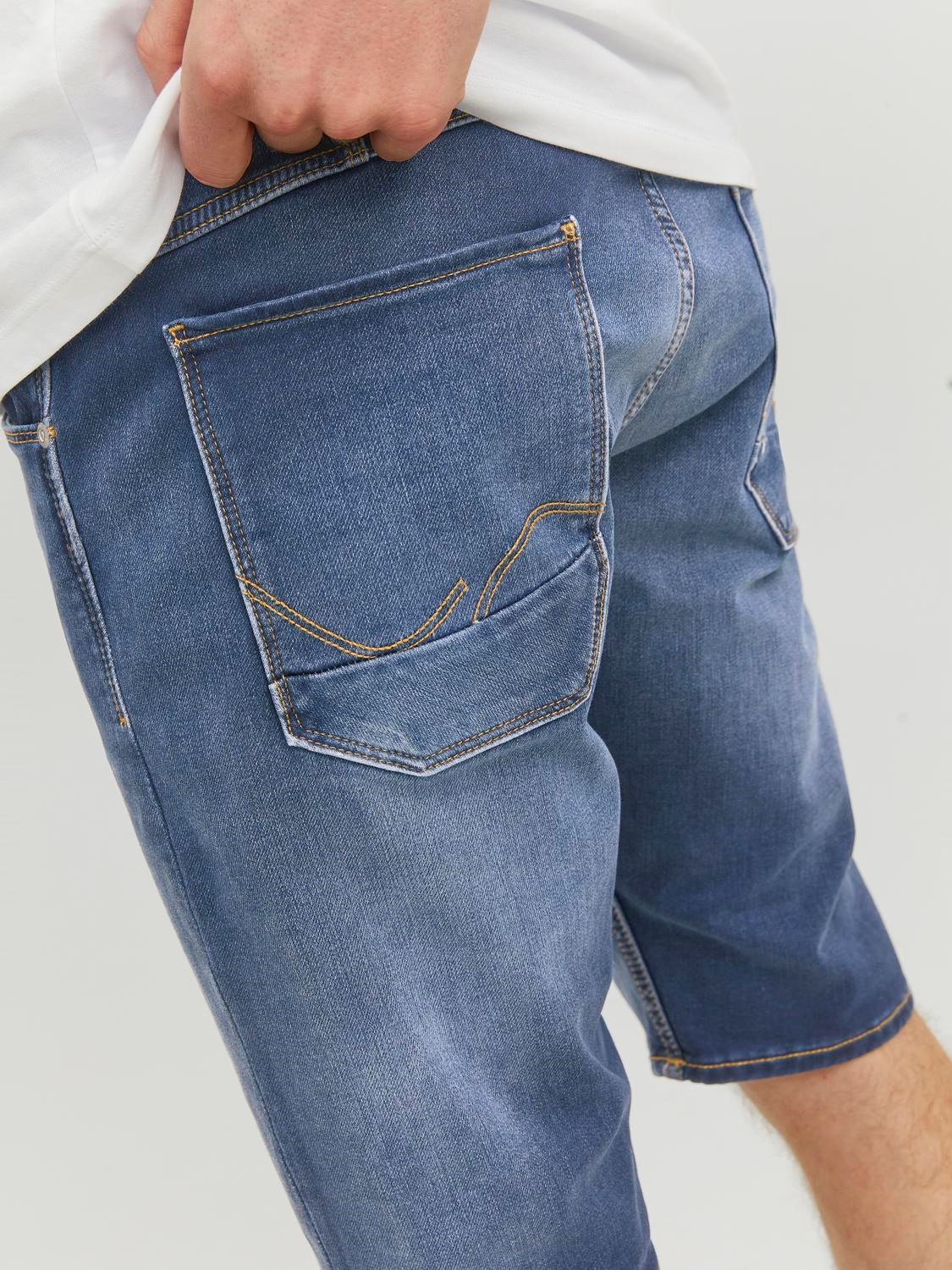 JACK & JONES Scale Long Shorts regular fit, heren jeans korte broek, denimblauw