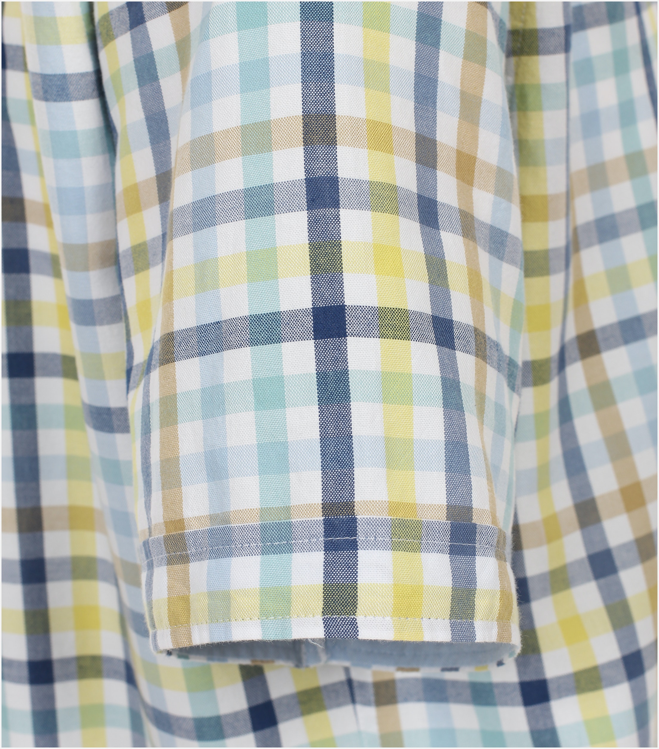 Redmond comfort fit overhemd, korte mouw, popeline, blauw geruit