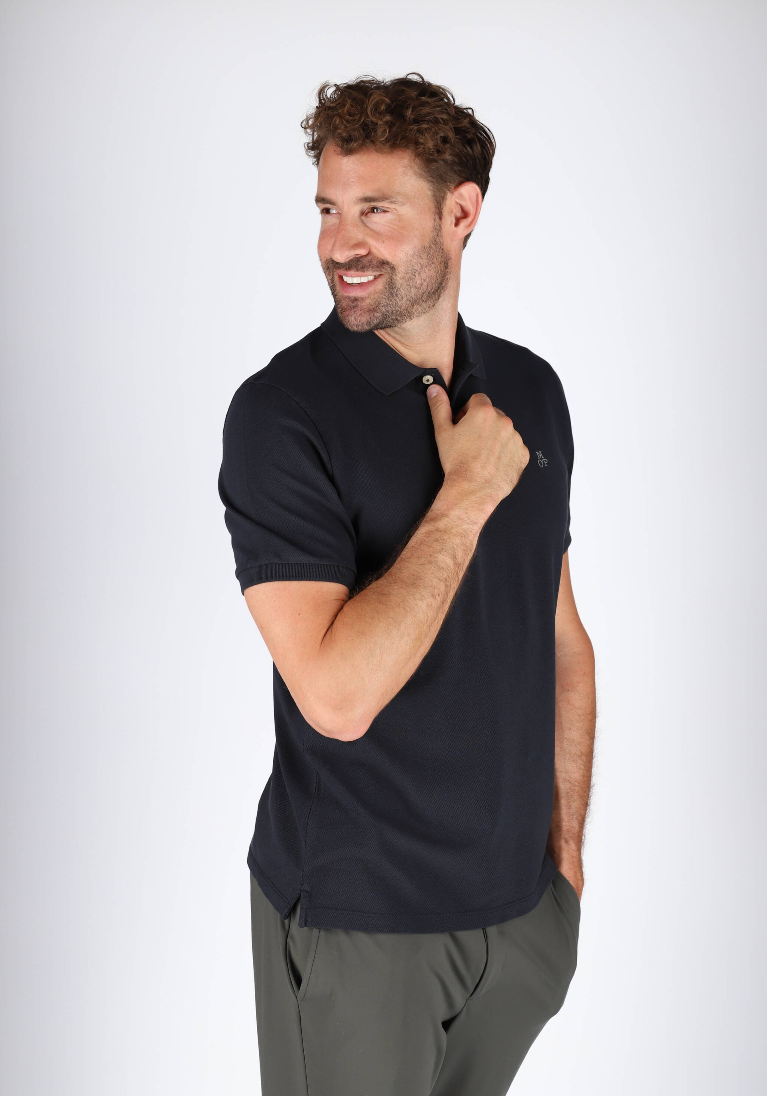 Marc O'Polo regular fit polo, heren poloshirt, donkerblauw
