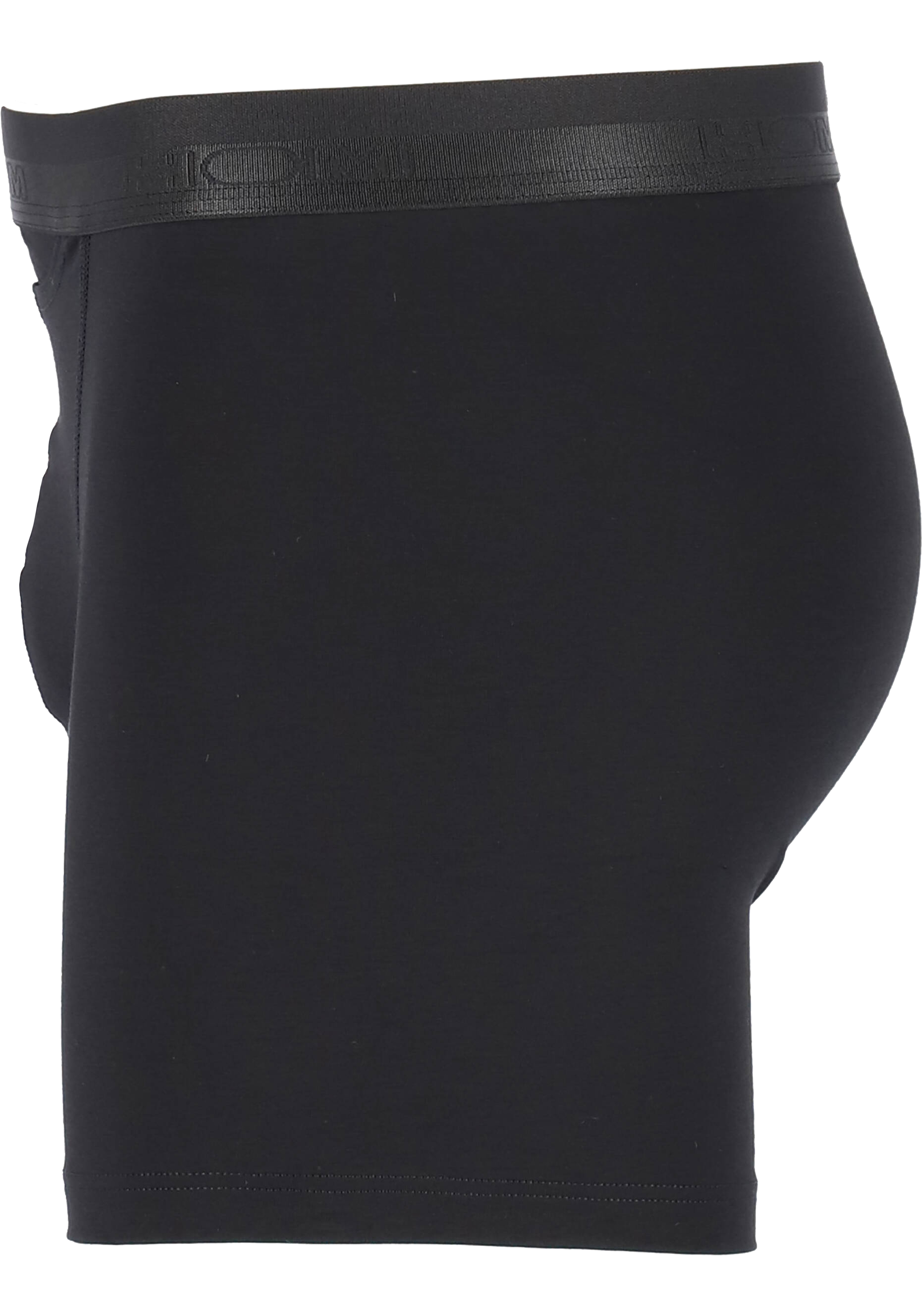 HOM HO1 long boxer briefs (1-pack), heren boxer lang met horizontale gulp, zwart