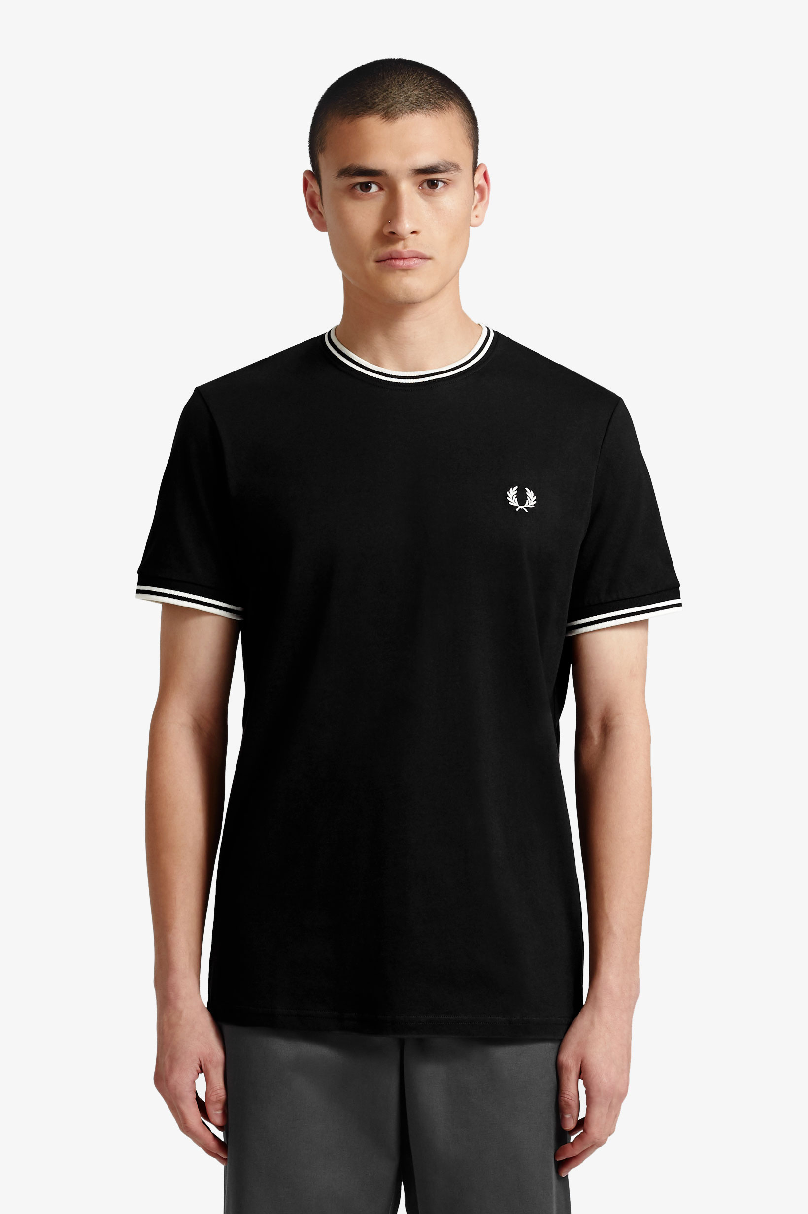 Fred Perry Twin Tipped regular fit T-shirt M1588, korte mouw O-hals, zwart