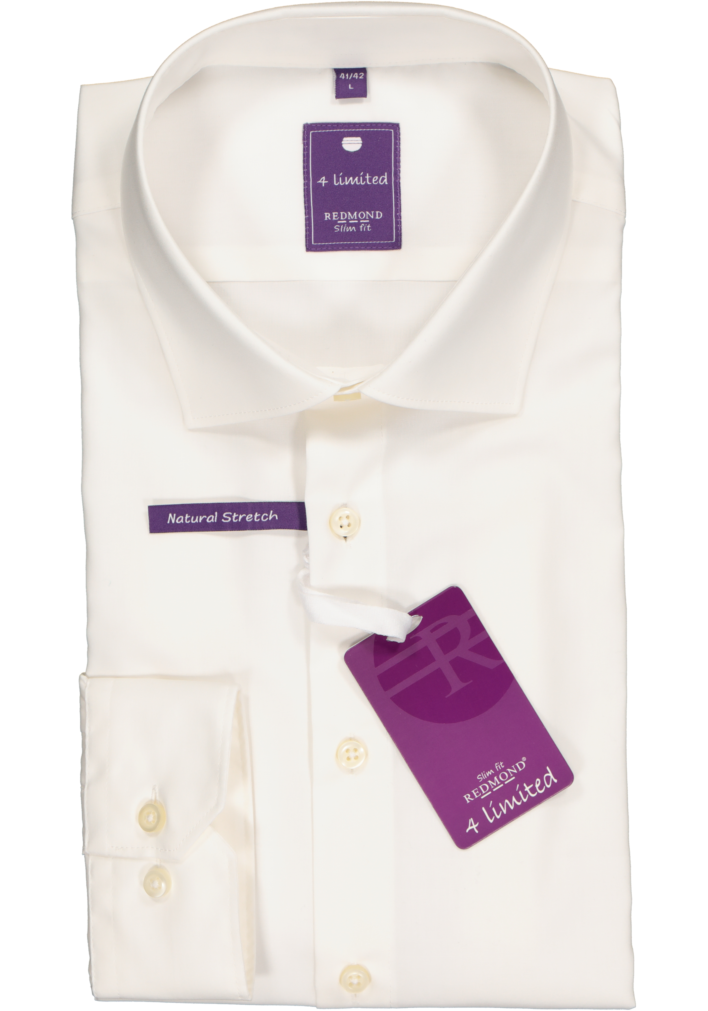 Redmond slim fit overhemd, beige