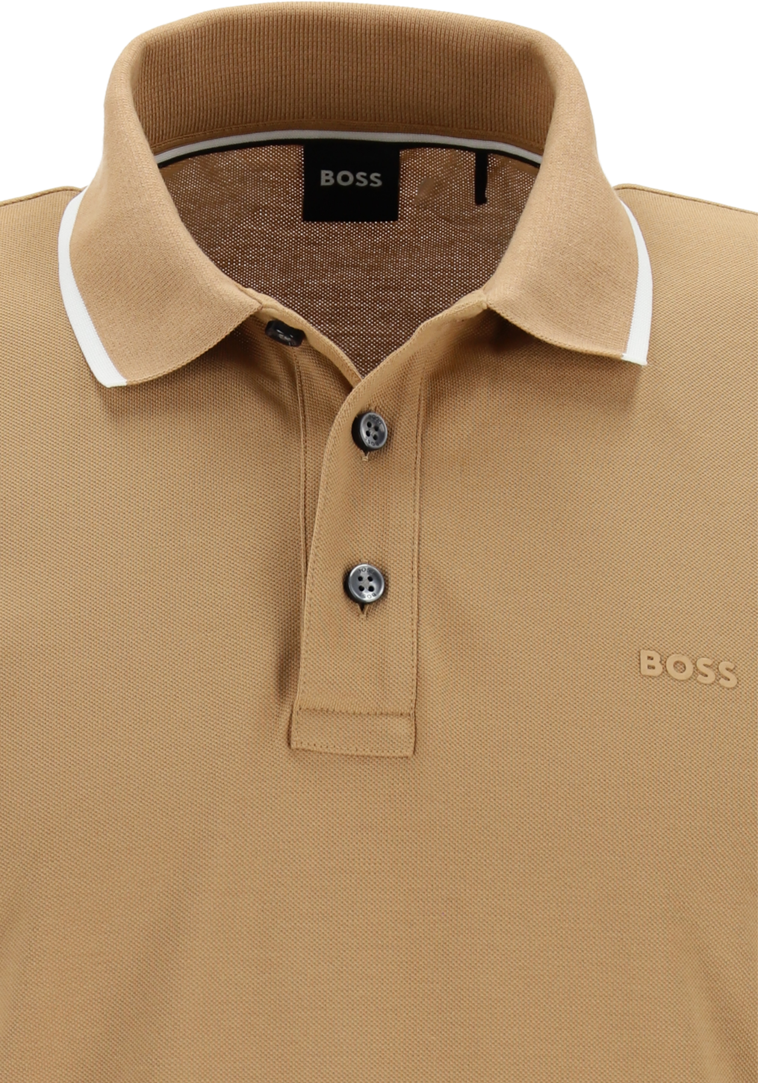 BOSS Parlay regular fit polo, pique, midden beige
