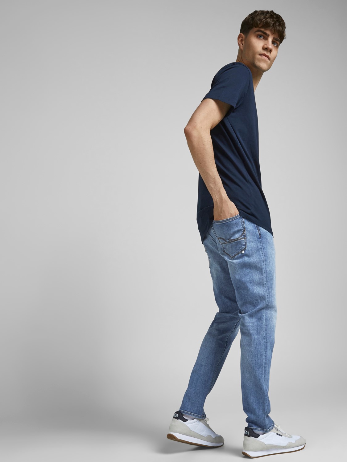 JACK & JONES Glenn Fox Ra loose fit, heren jeans, denimblauw