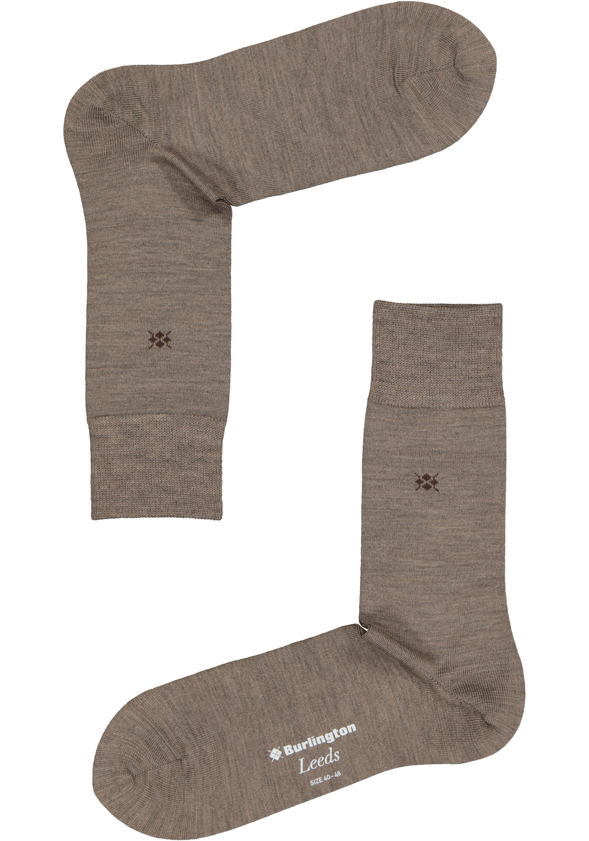 Burlington Leeds herensokken, wol, beige