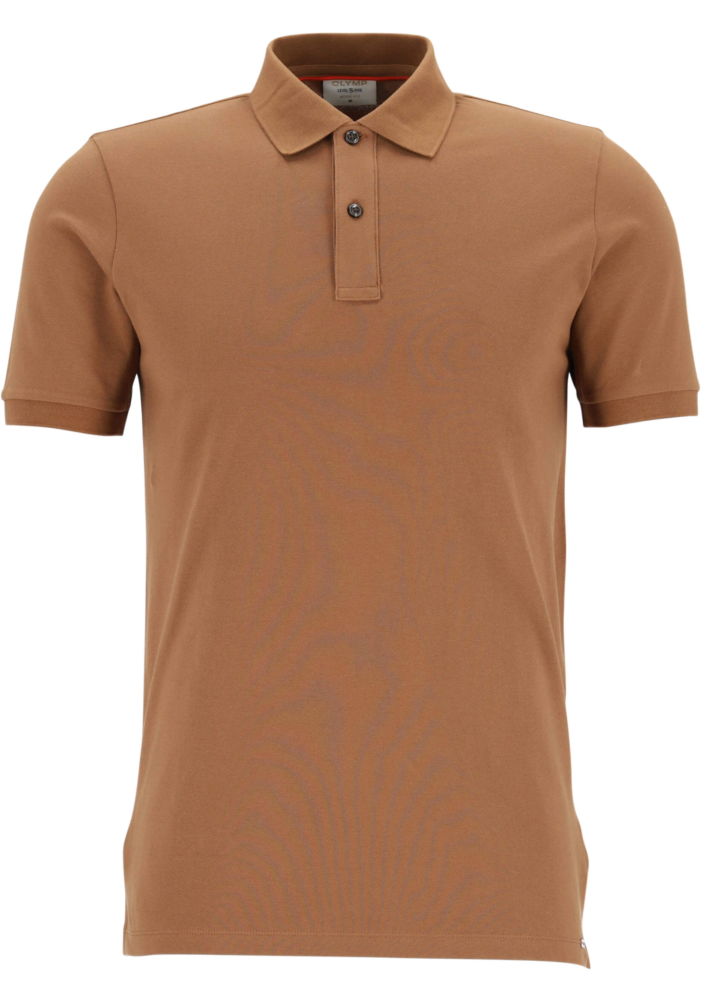 OLYMP Polo Level 5 Classic, slim fit polo, lichtbruin