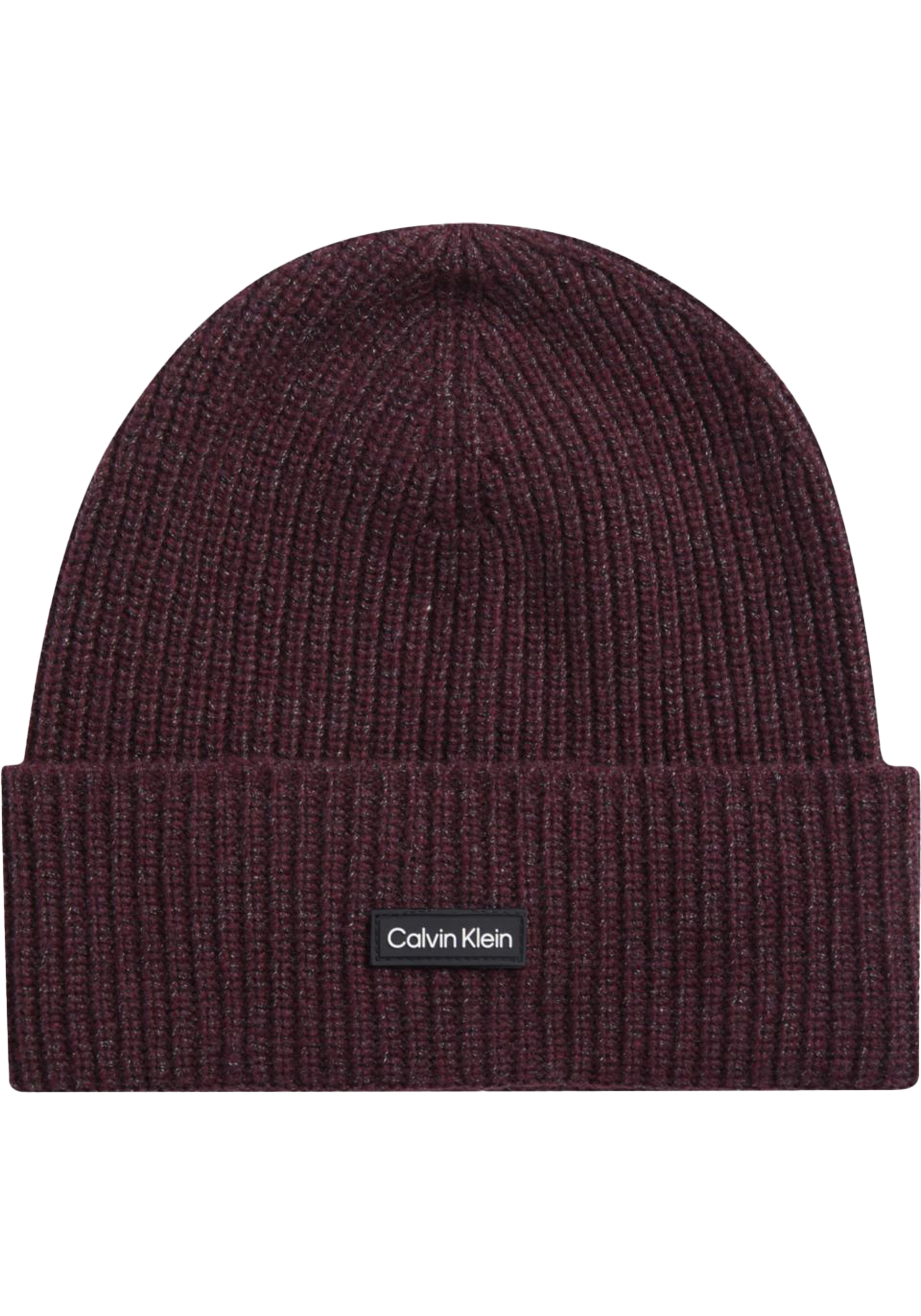 Calvin Klein muts, daddy wool beanie, bordeauxrood