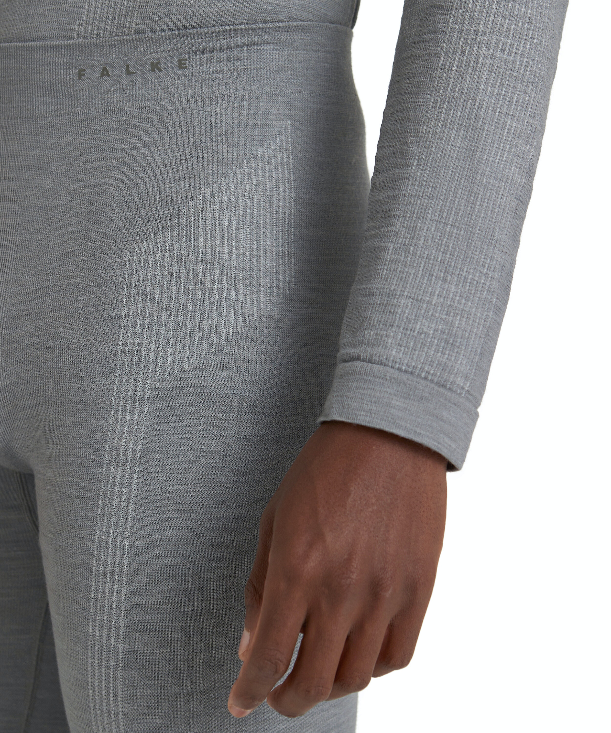 FALKE heren tights Wool-Tech, thermobroek, grijs (grey-heather)