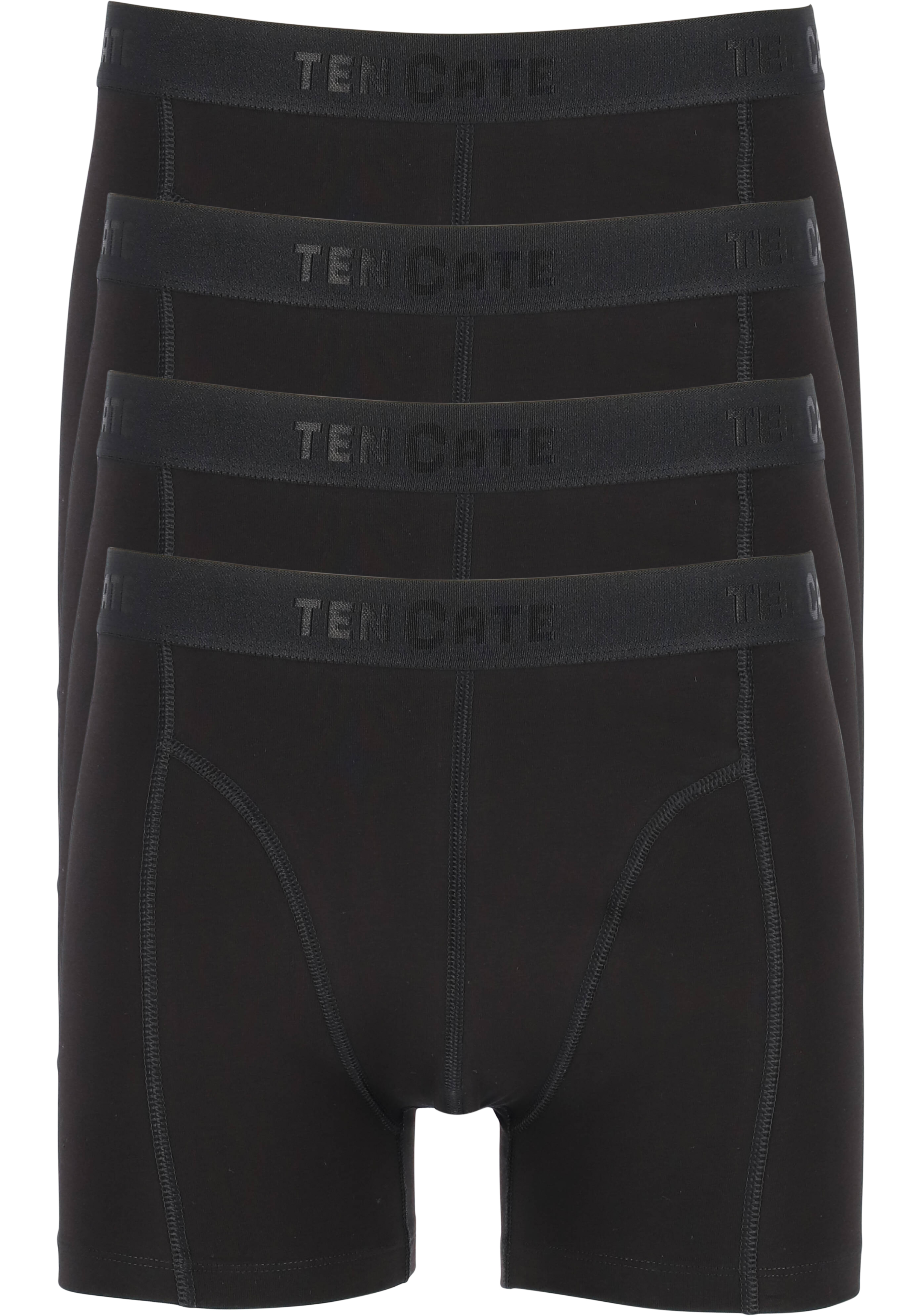 TEN CATE Basics men shorts (4-pack), heren boxers normale lengte, zwart