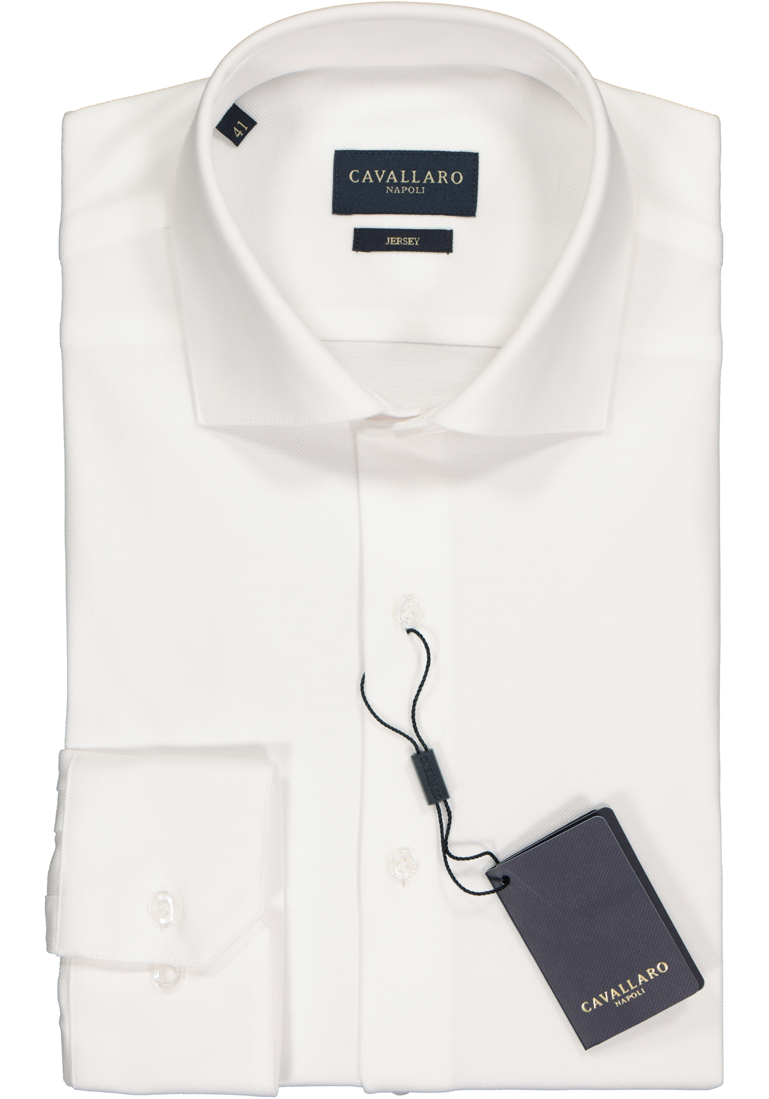Cavallaro Napoli slim fit overhemd, tricot, wit