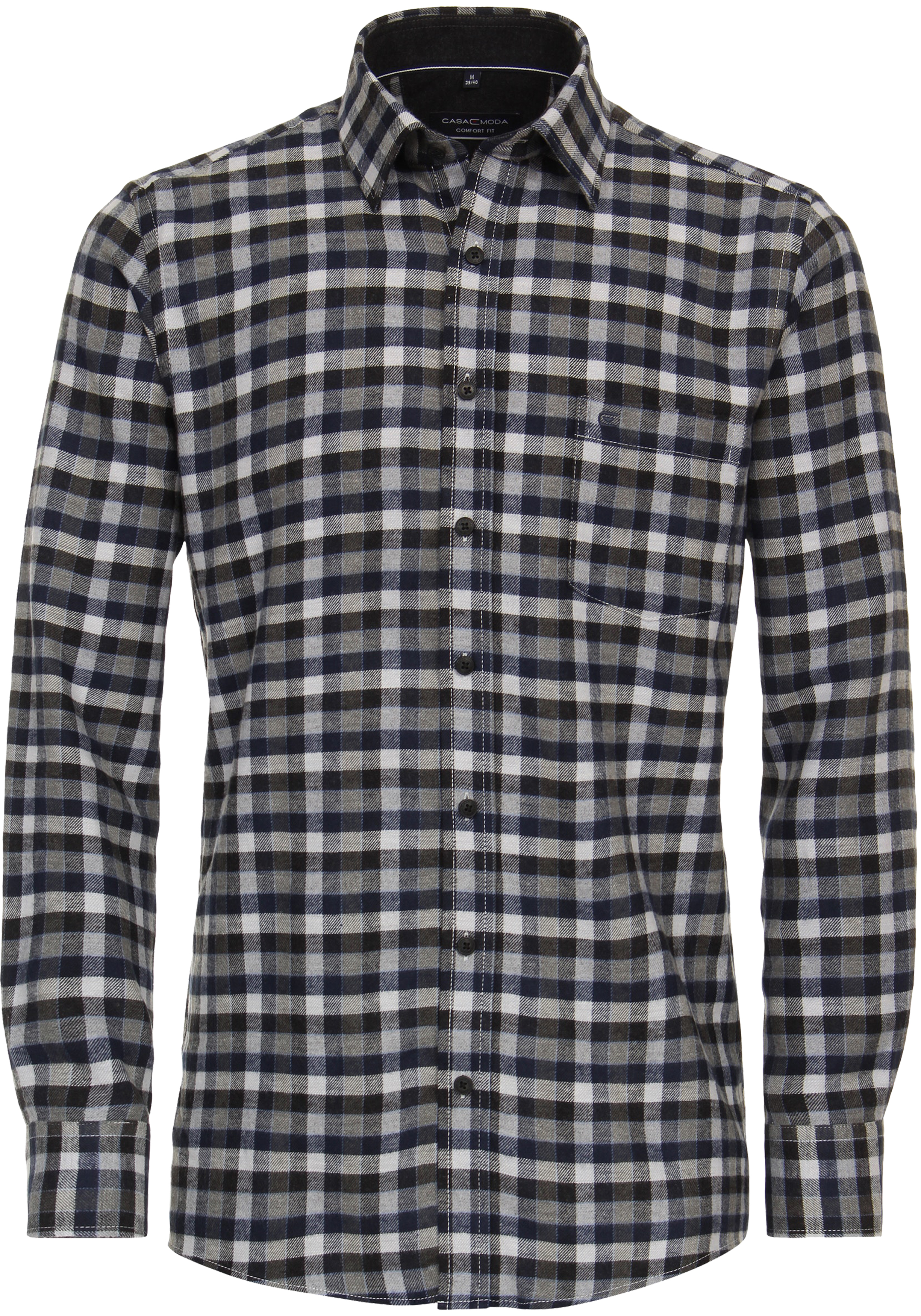CASA MODA Sport comfort fit overhemd, flanel, groen geruit