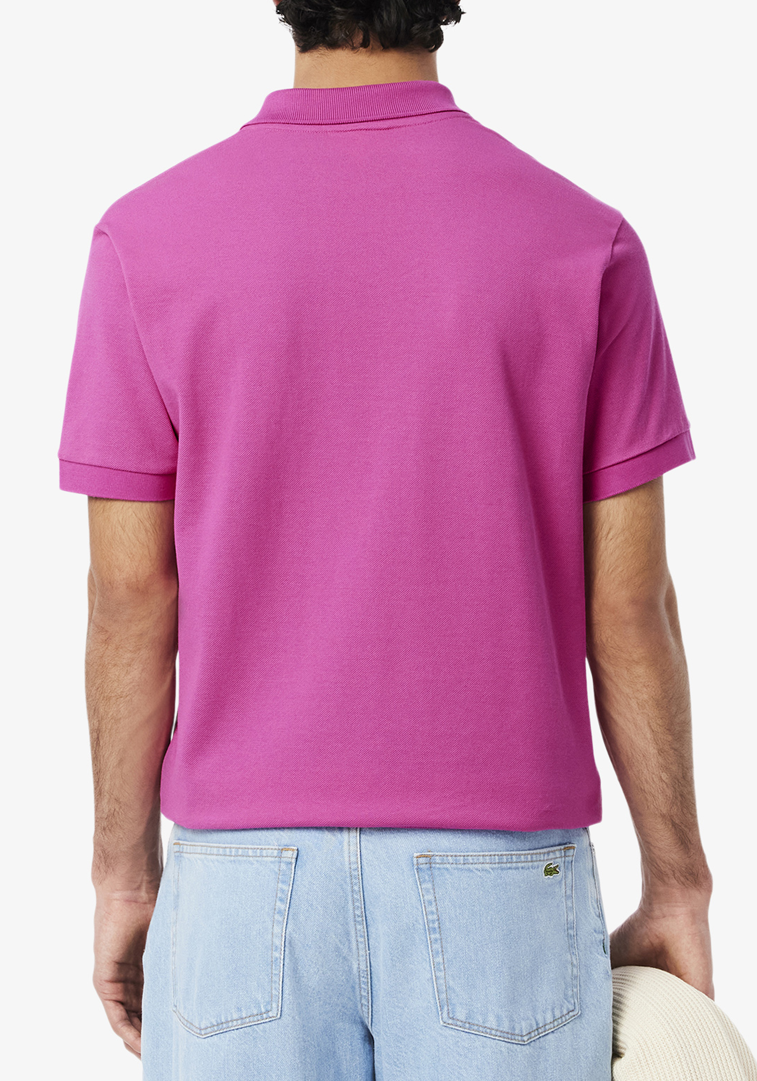 Lacoste Classic Fit polo, malva fuchsia roze