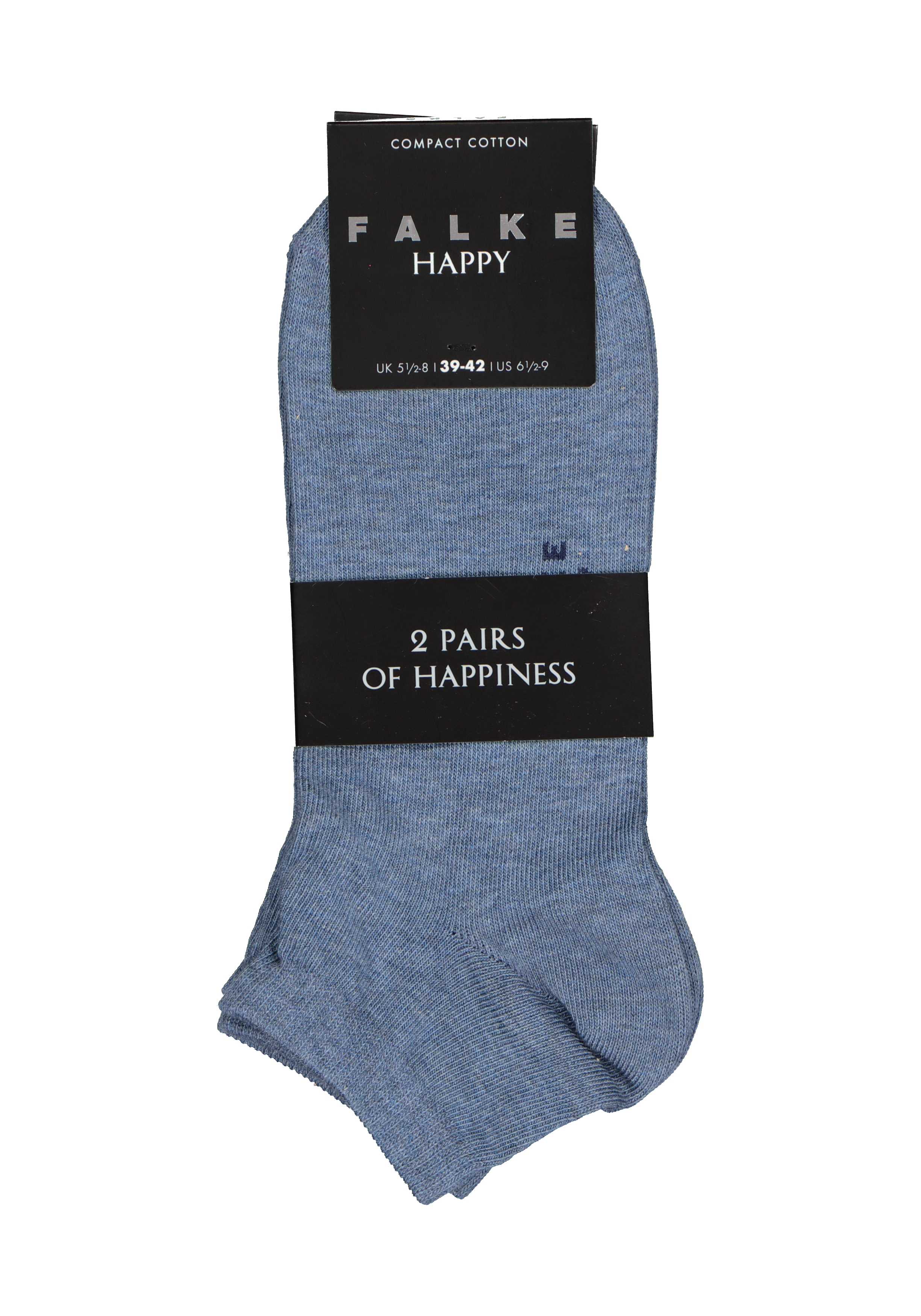FALKE Happy heren enkelsokken (2-pack), jeansblauw (light denim)