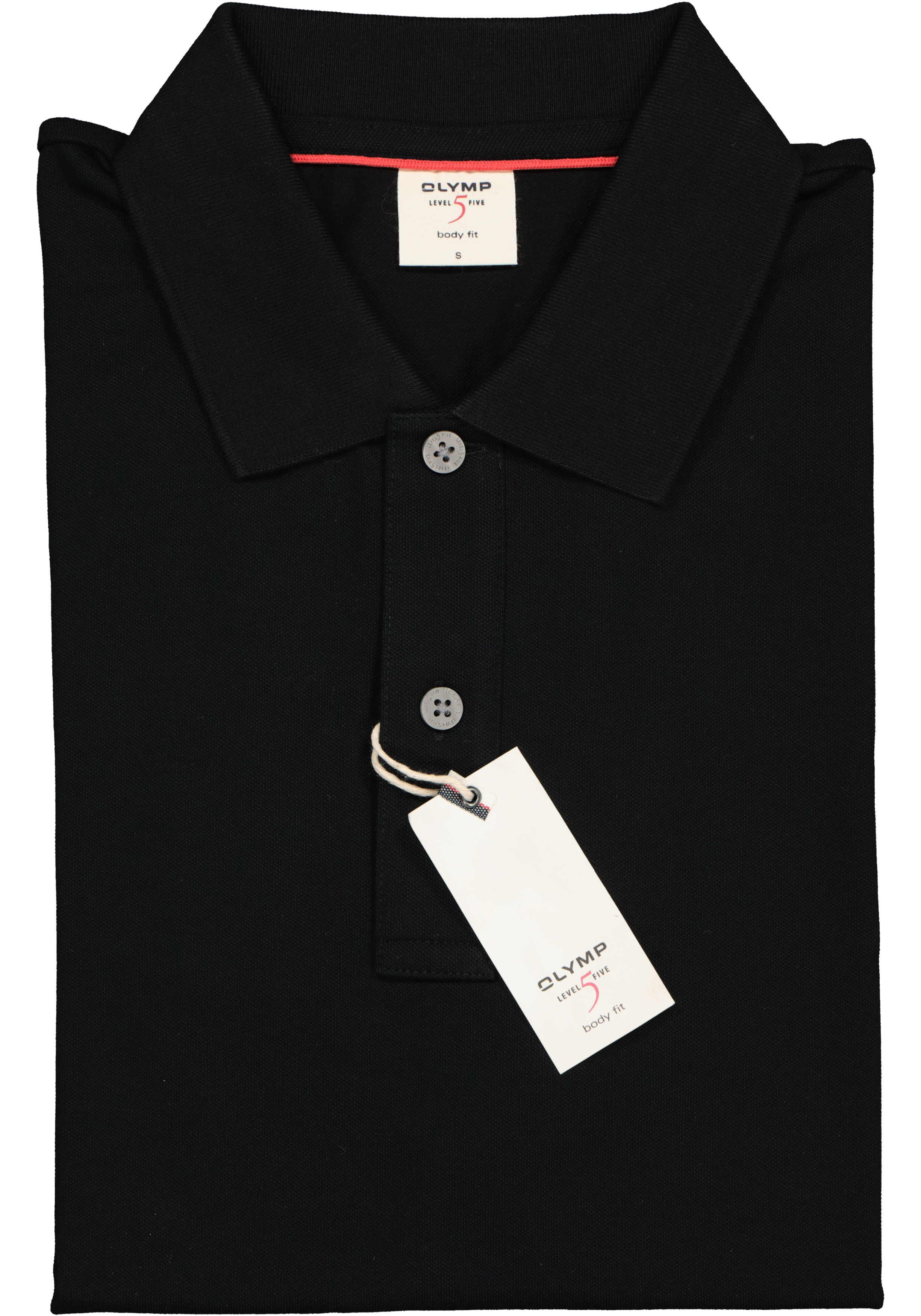 OLYMP Level 5 body fit poloshirt, stretch, zwart