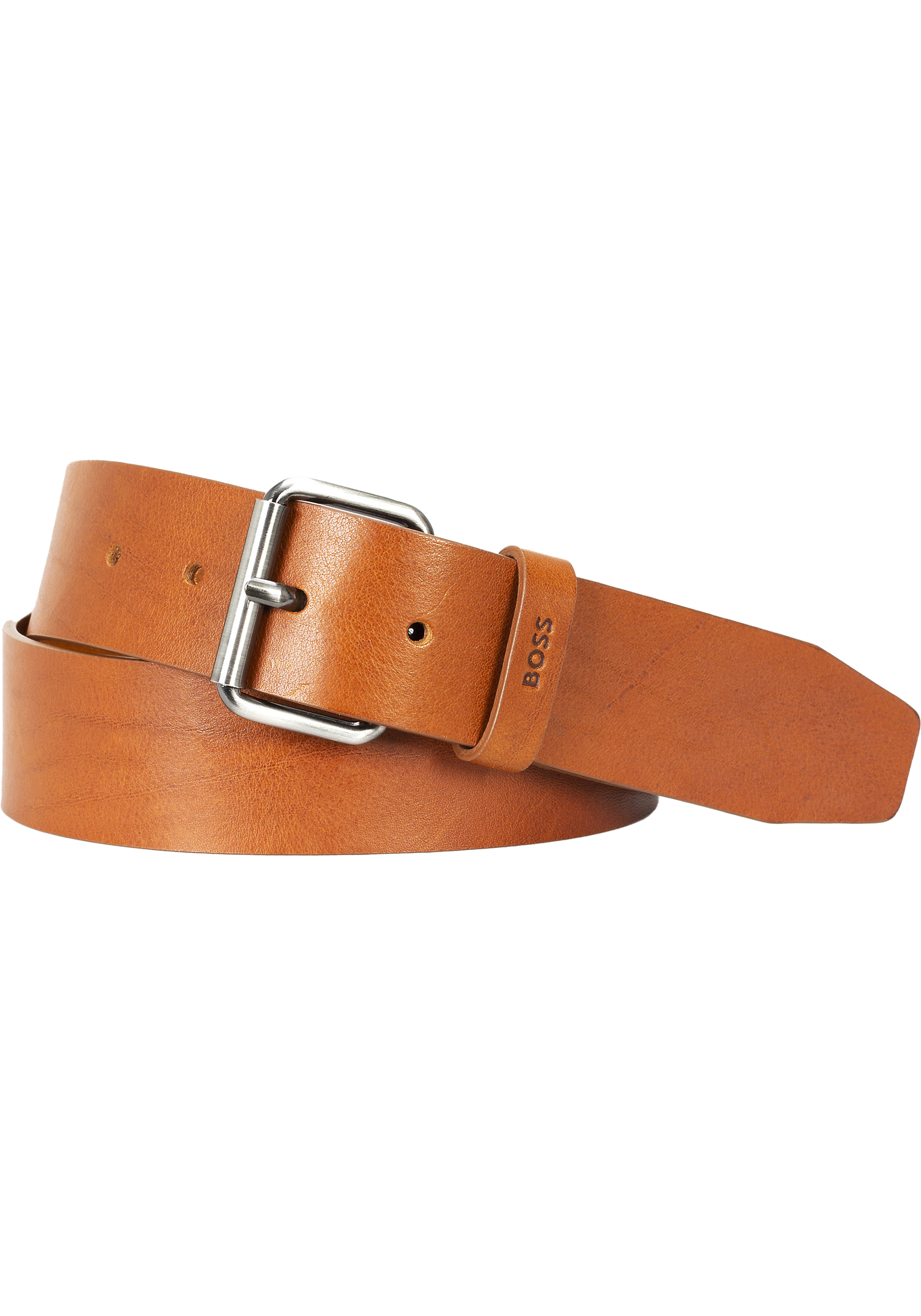 BOSS leren heren riem, middenbruin