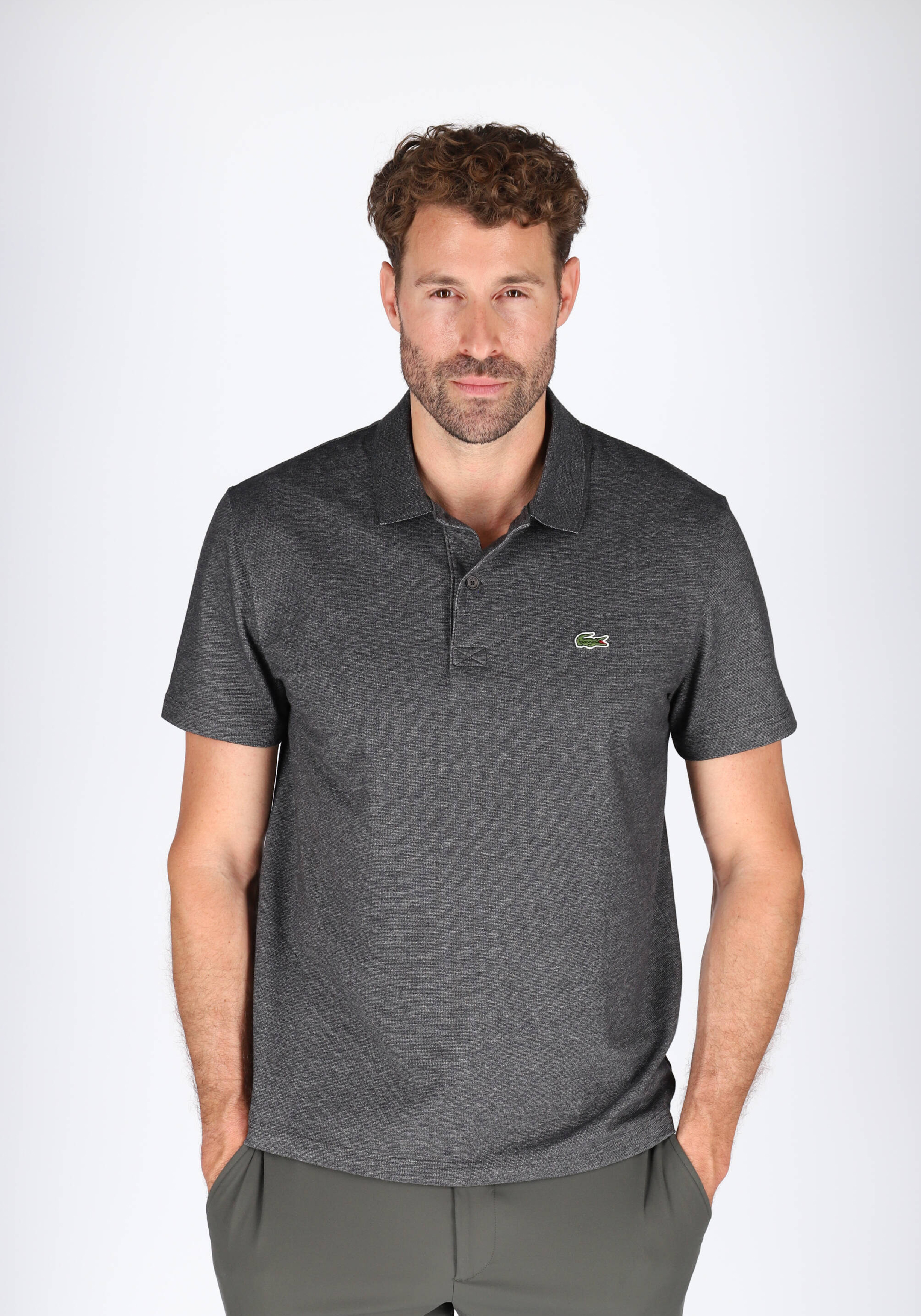 Lacoste Sport Polo Regular Fit stretch, antraciet grijs