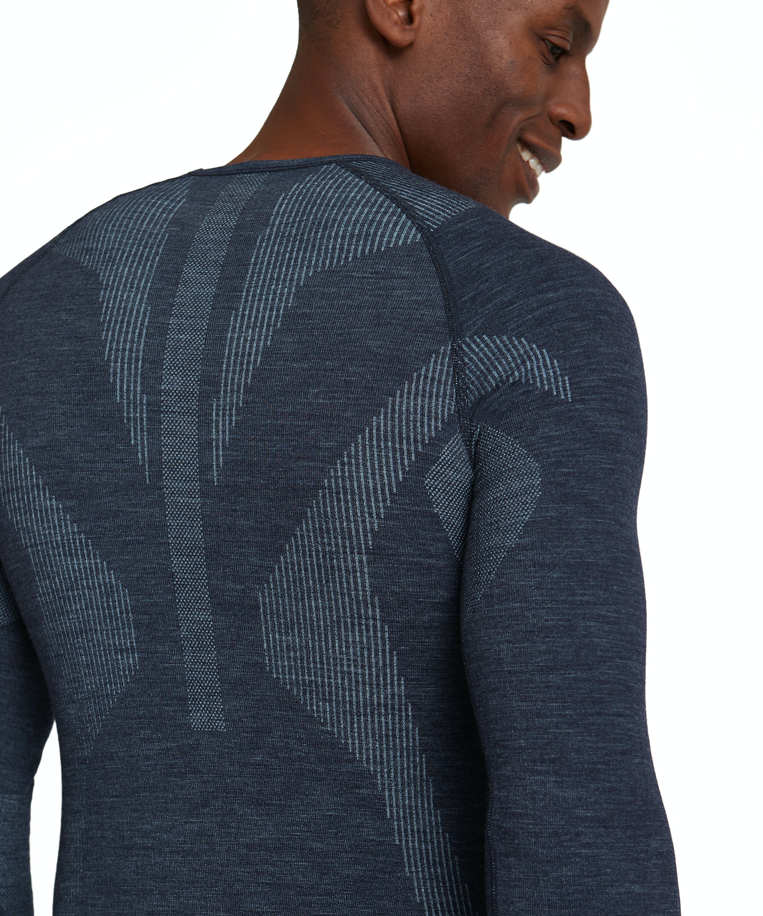 FALKE heren lange mouw shirt Wool-Tech, thermoshirt, blauw (space blue)